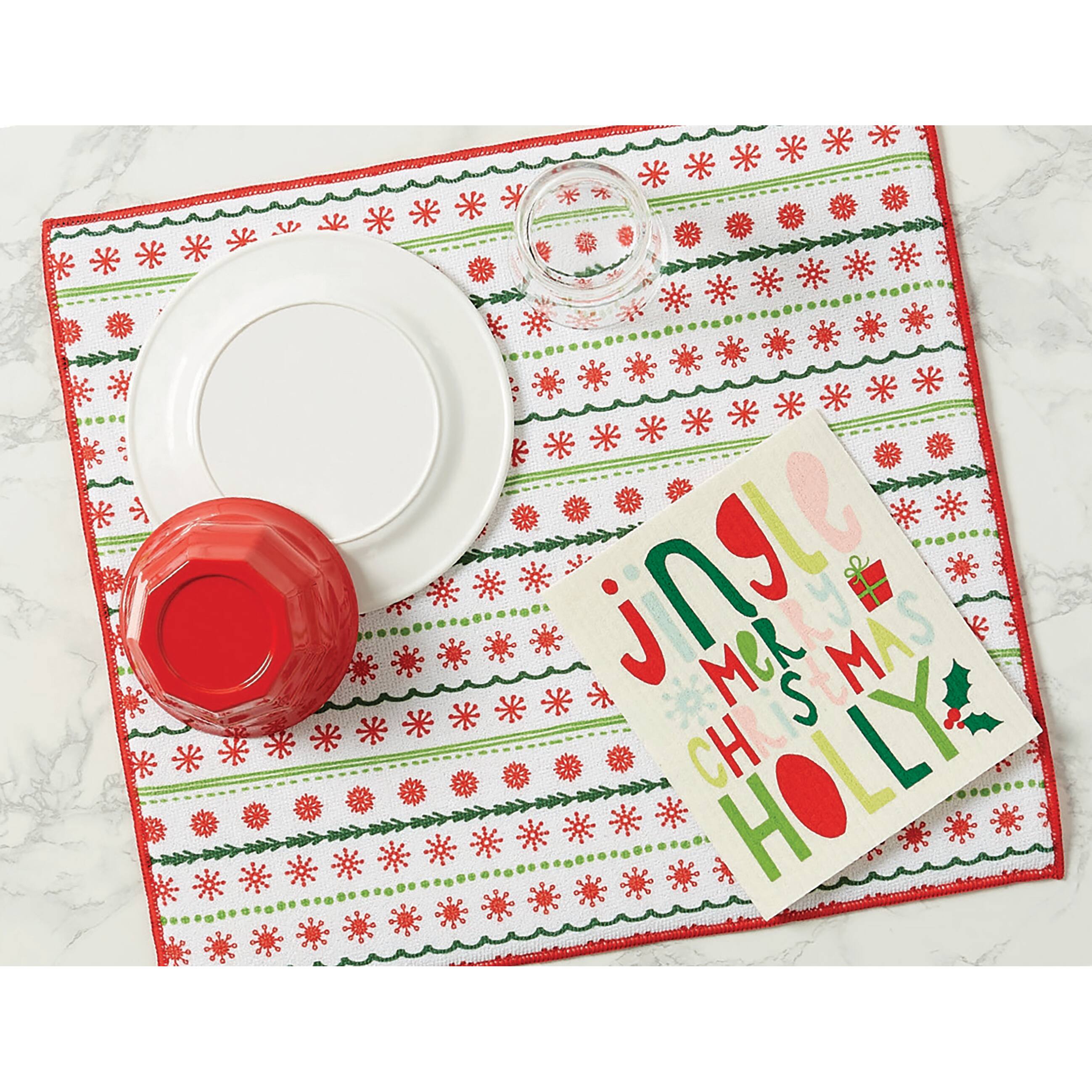 DII® Snowflakes Dish Drying Mat Set, 2ct.