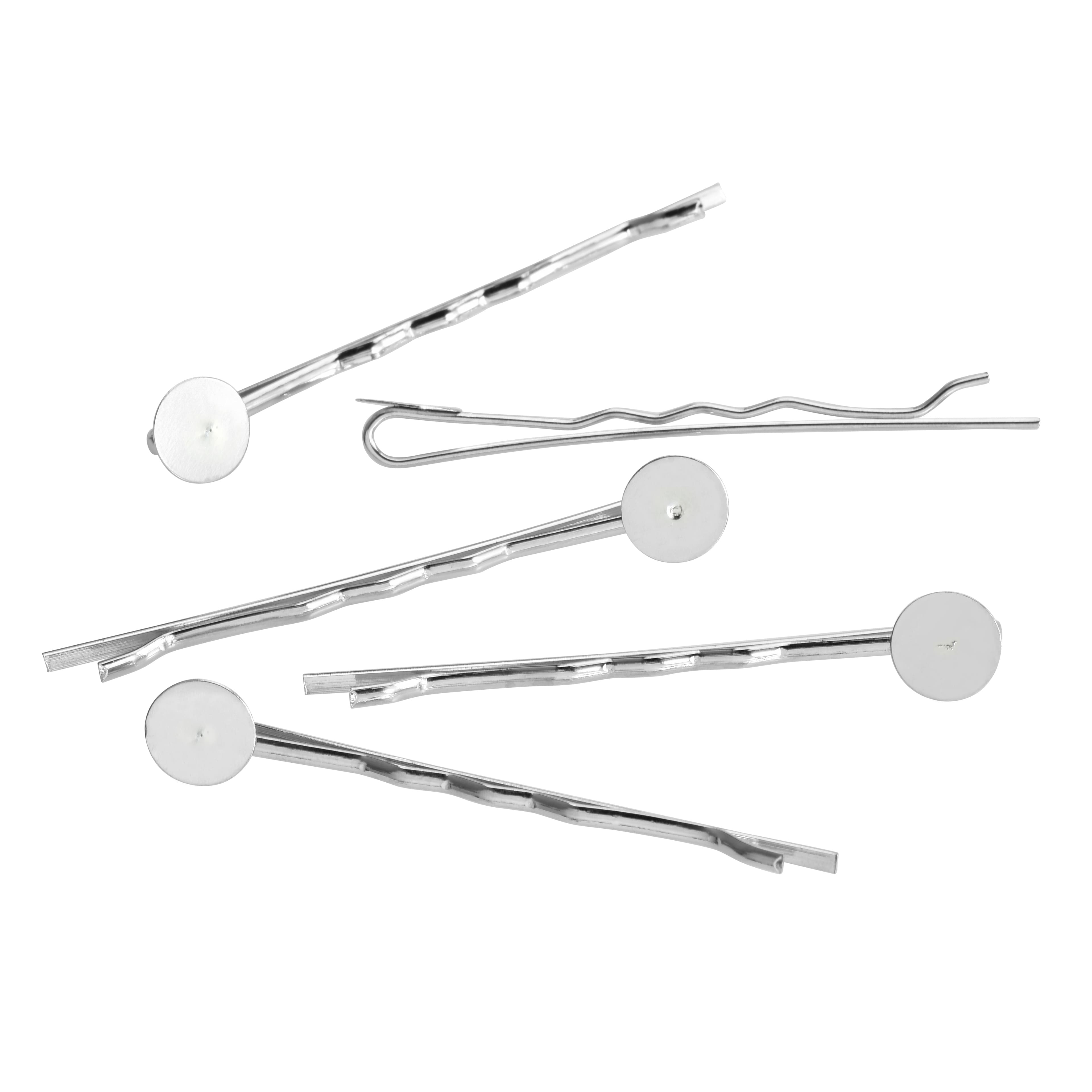 Bobby Pins with 8mm Circle Blanks, 25ct. by Bead Landing&#x2122;