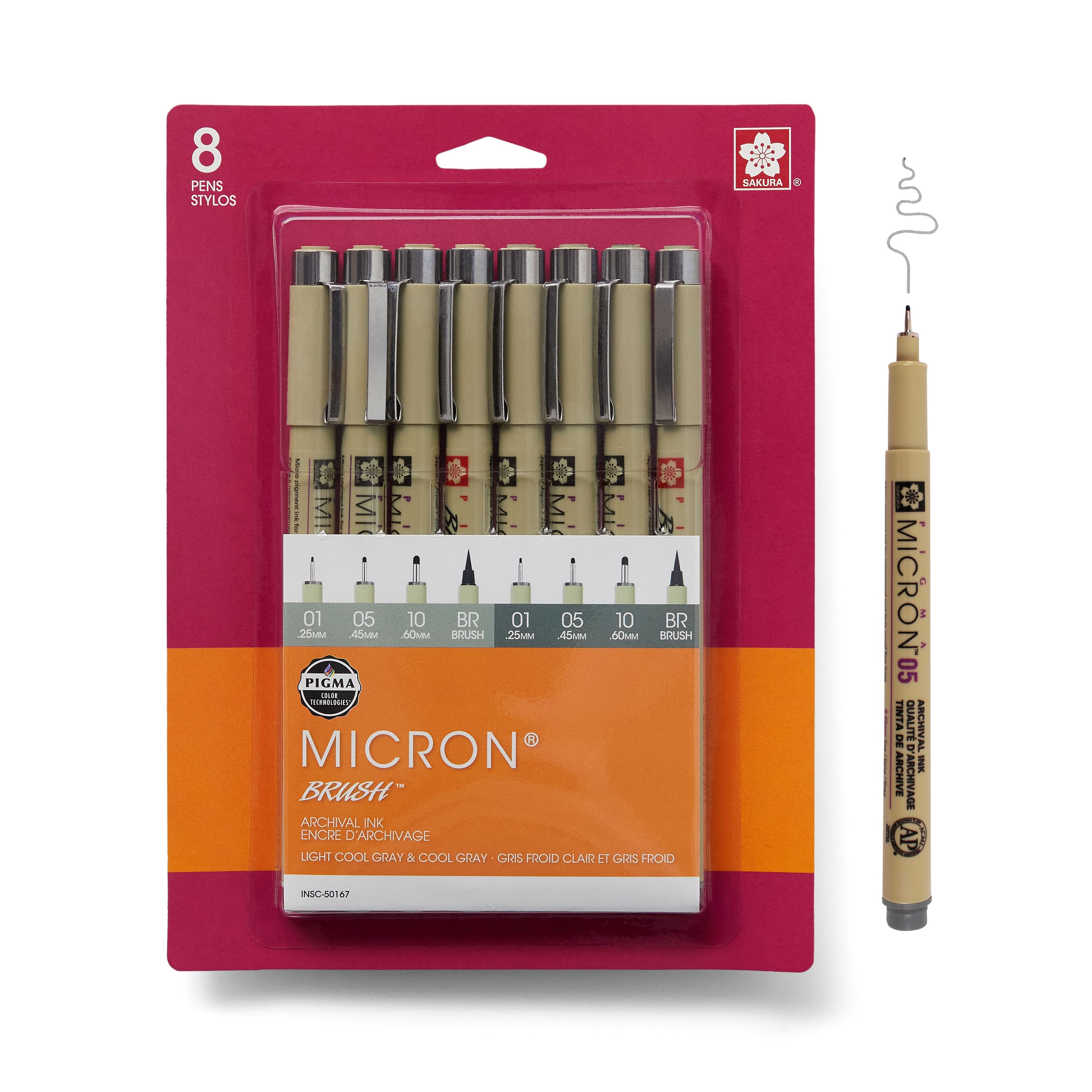 6 Packs: 8 ct. (48 total) Micron® Brush™ Gray Pens