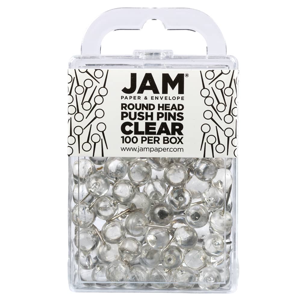 JAM Paper Colorful Round Push Pins, 100ct.