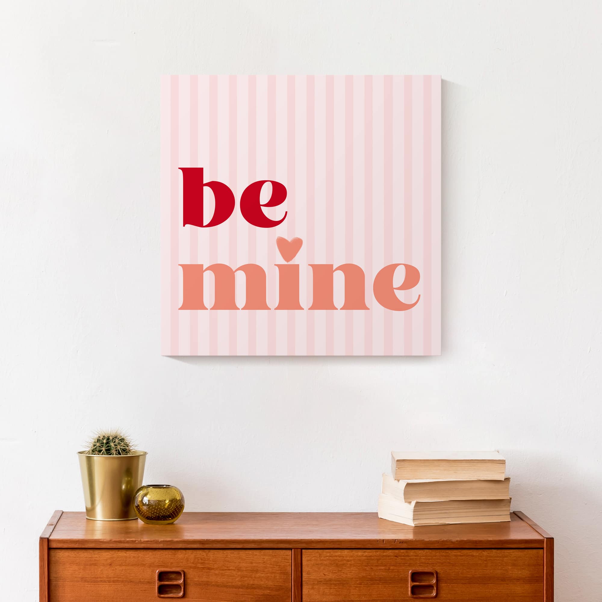 Be Mine Stripes Canvas Wall Art