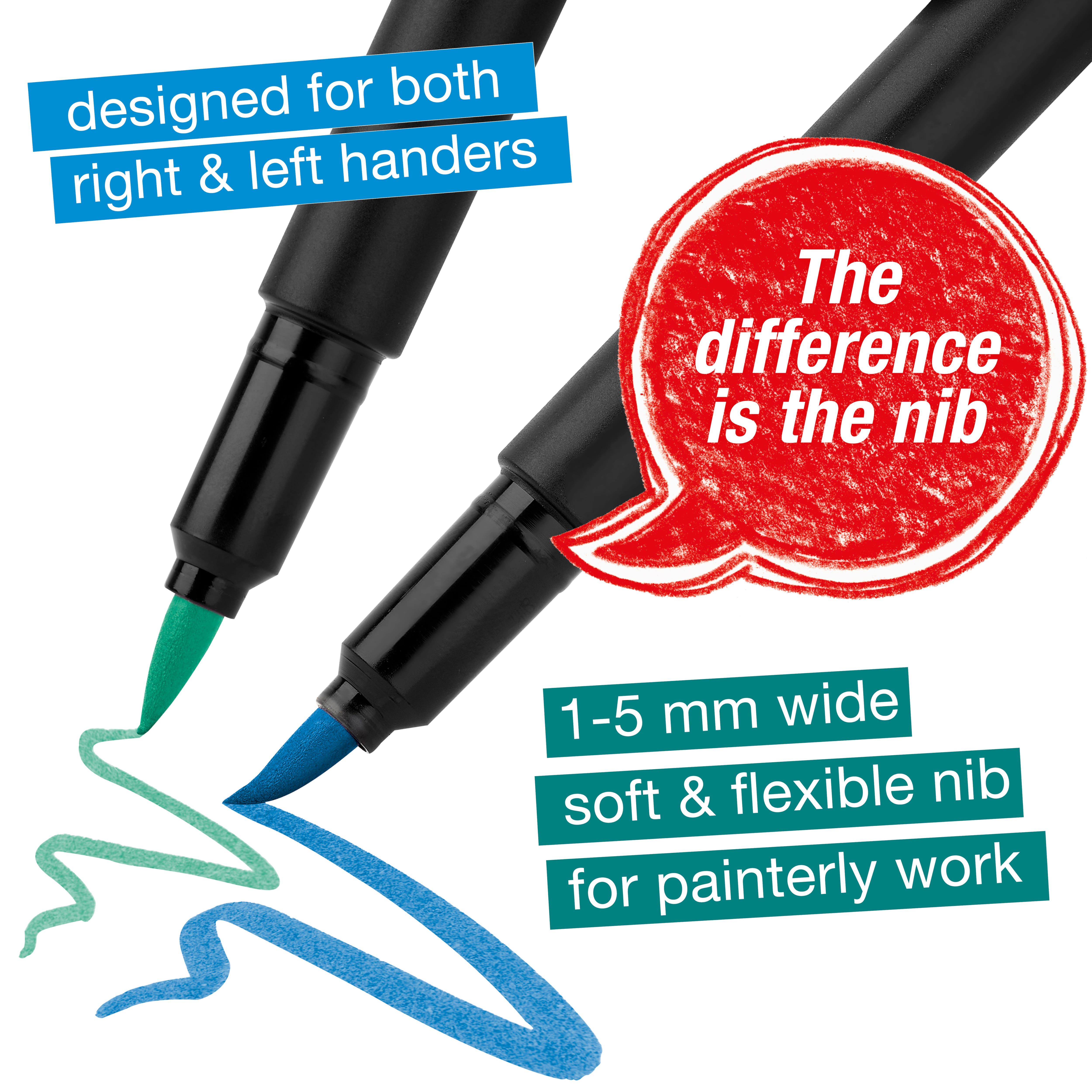 Faber-Castell&#xAE; 10 Colour Black Edition Felt Tip Brush Pens
