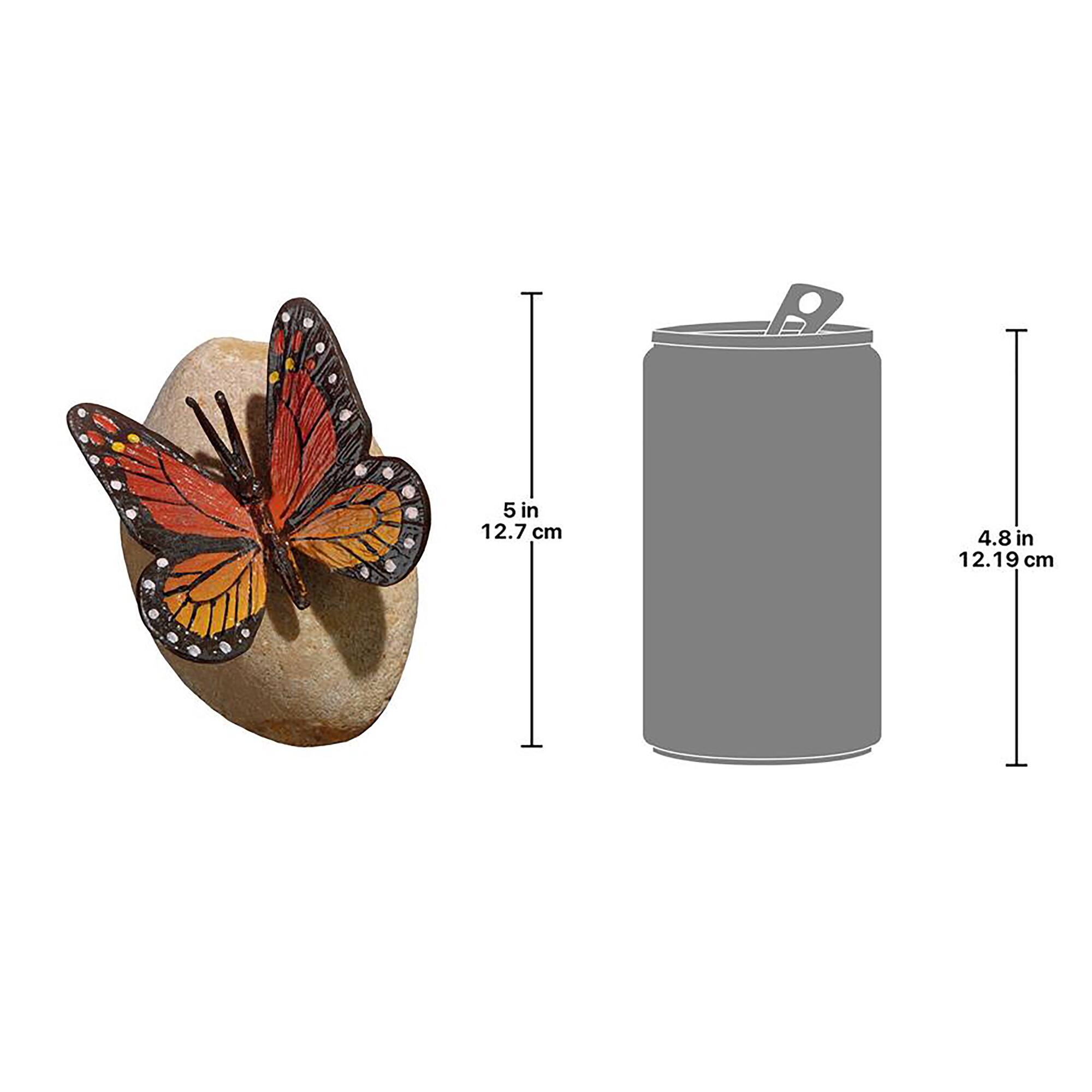 Design Toscano 6" Viceroy Monarch Butterfly on Rock Statue