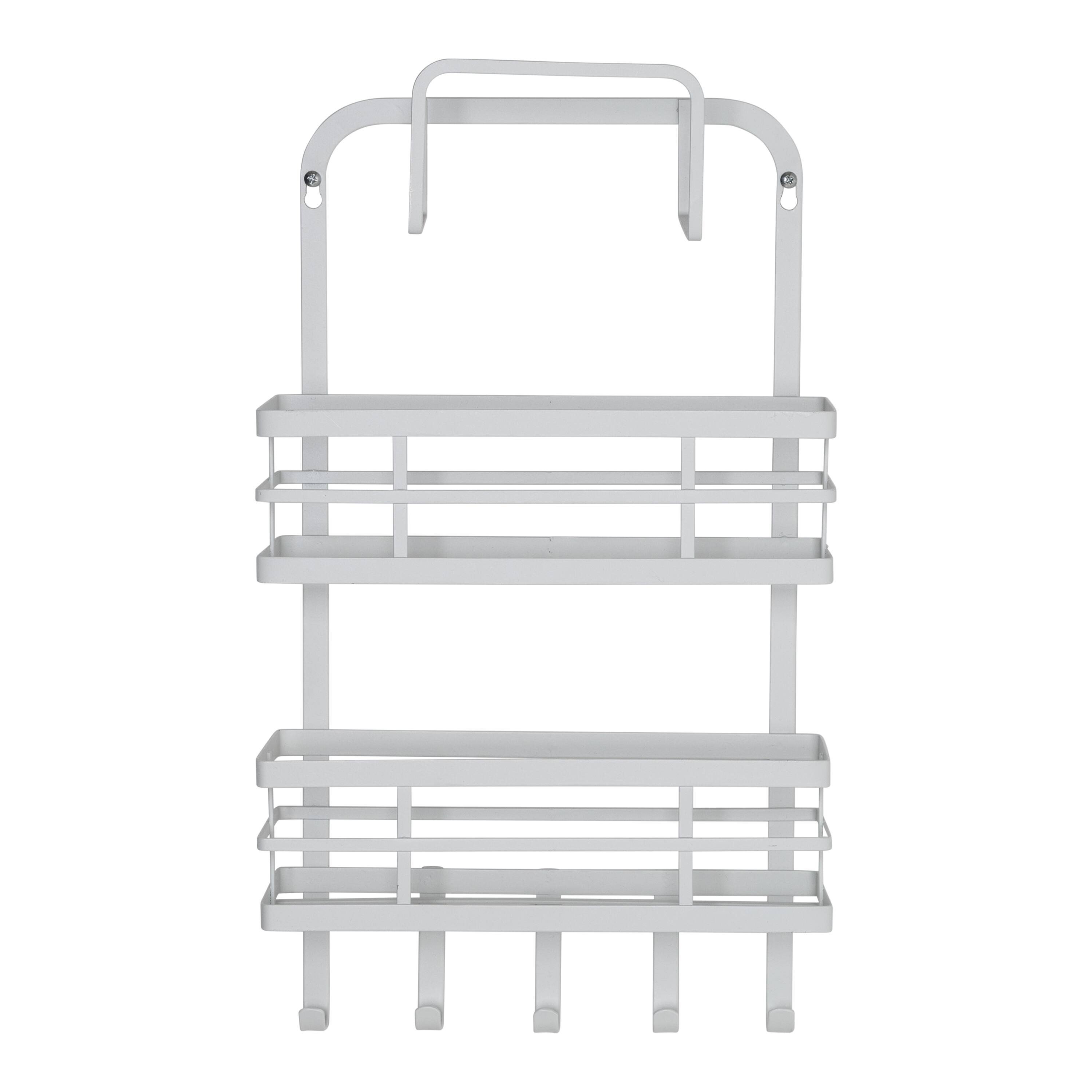 Honey Can Do White Over Cabinet Door Organizer with Hooks