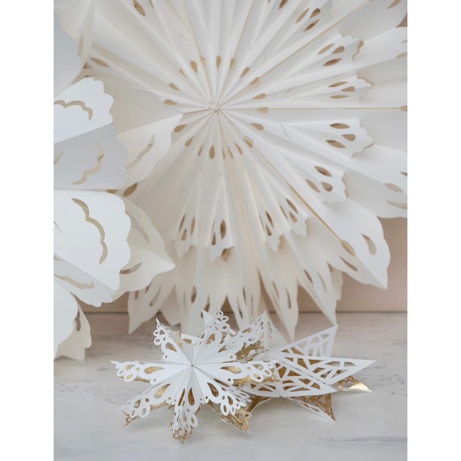 Hello Honey® 12" White Paper Snowflake Ornament