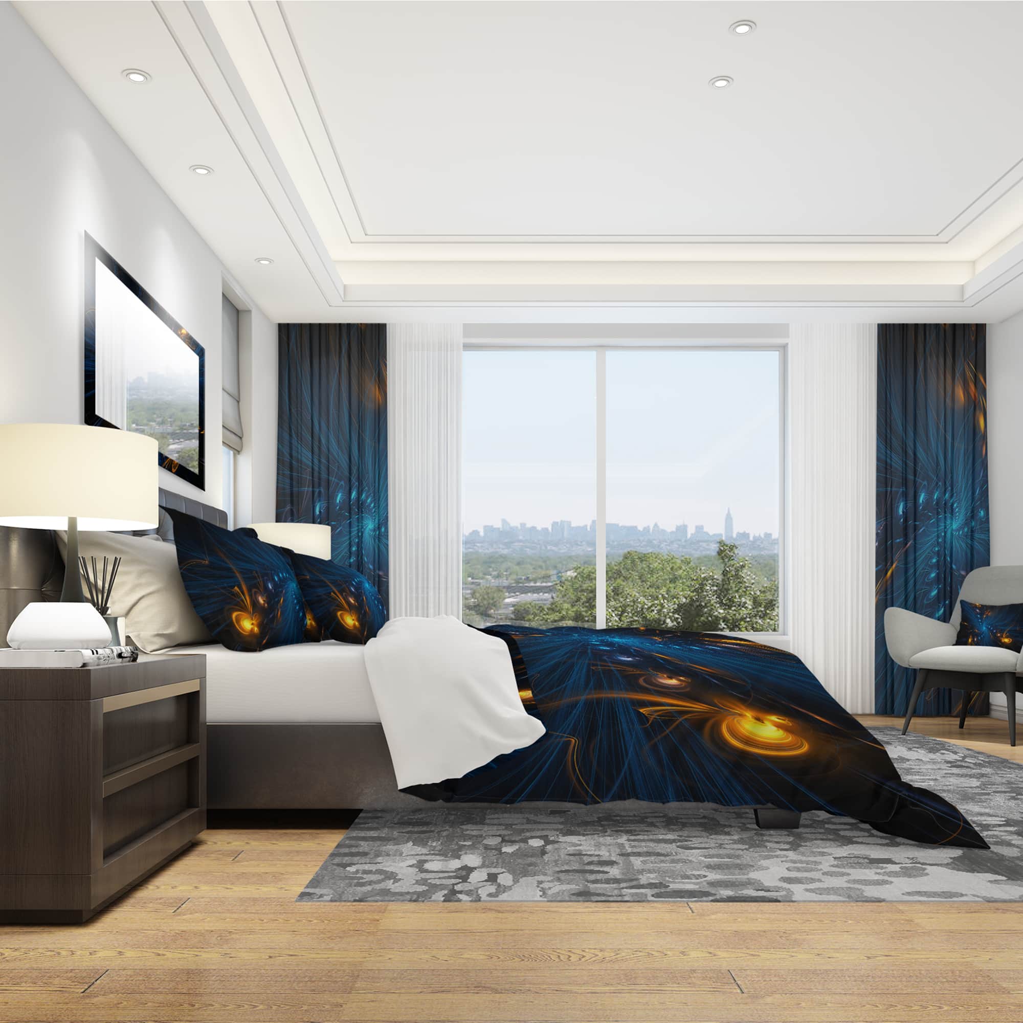 Designart &#x27;Illumination&#x27; Modern &#x26; Contemporary Bedding Set - Duvet Cover &#x26; Shams