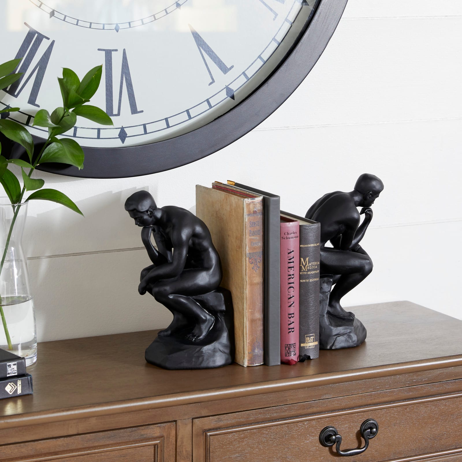 The Novogratz 9&#x22; Black The Thinker Vintage Bookends