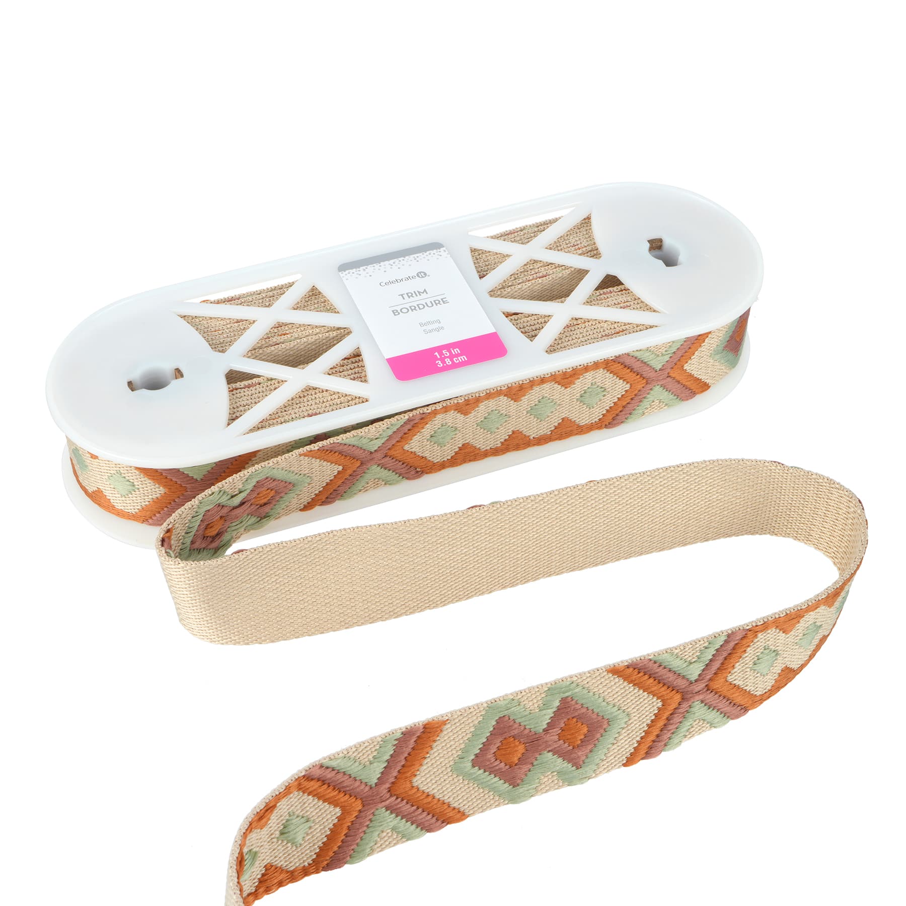 1.5&#x22; Green Rhombus Belting Trim by Celebrate It&#xAE;