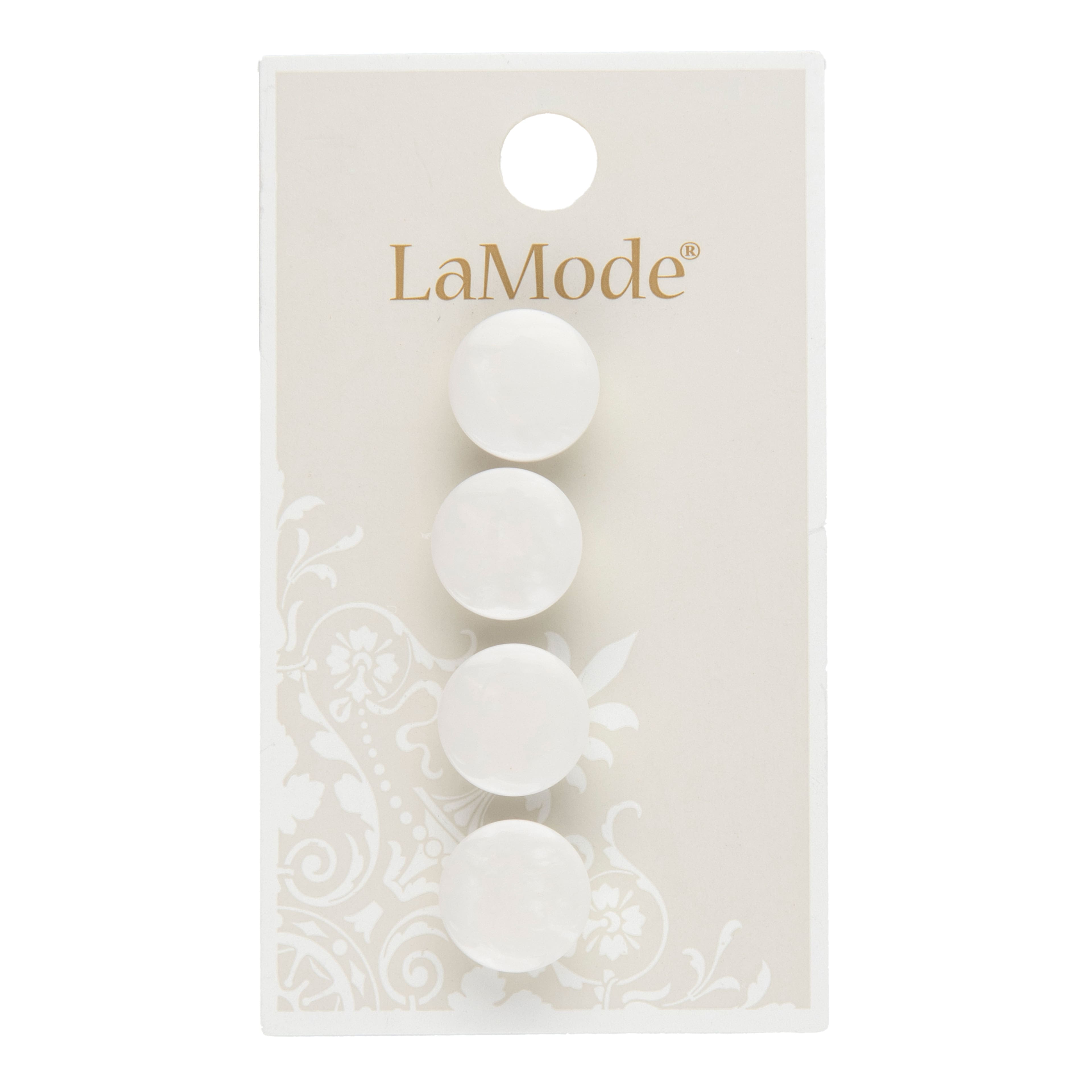 LaMode&#xAE; 1/2&#x22; White Marbled Shank Buttons, 4ct.