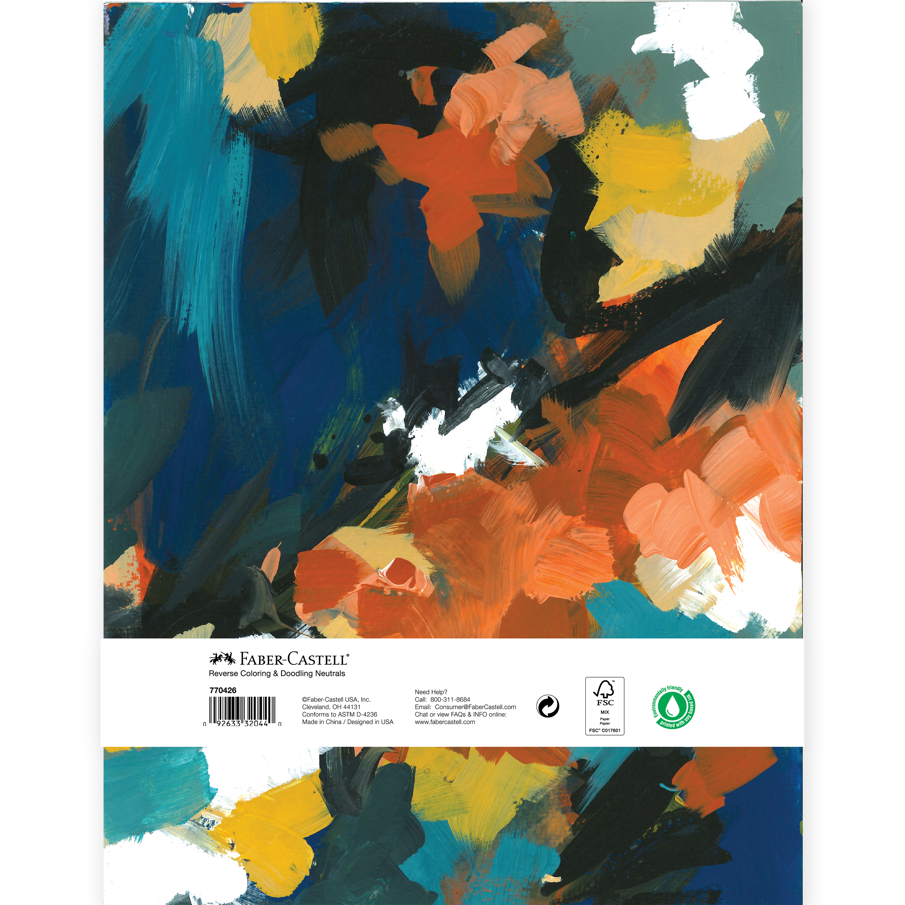 Faber-Castell Monochrome Reverse Coloring &#x26; Doodling Book