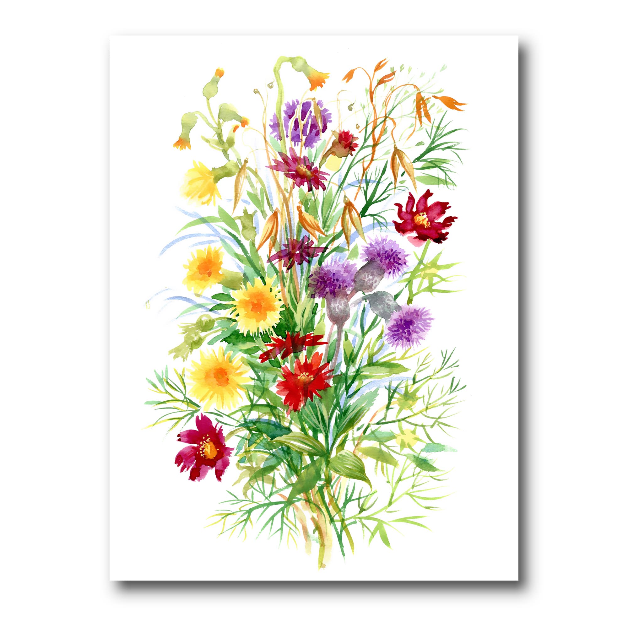 Designart - Colorful Wildflowers In Nature - Farmhouse Canvas Wall Art Print