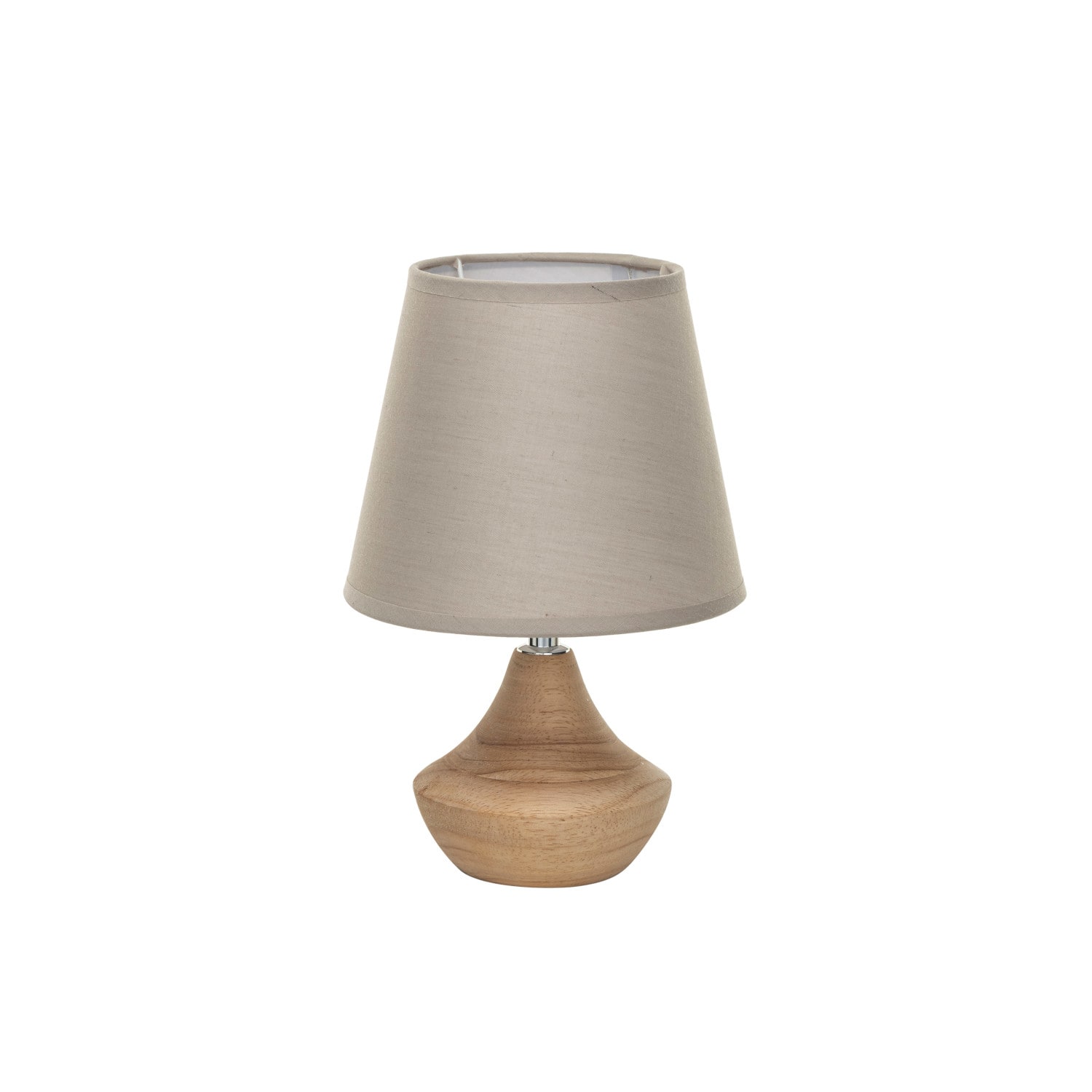 10.5" Natural Eucalyptus Wood Table Lamp with Linen Shade