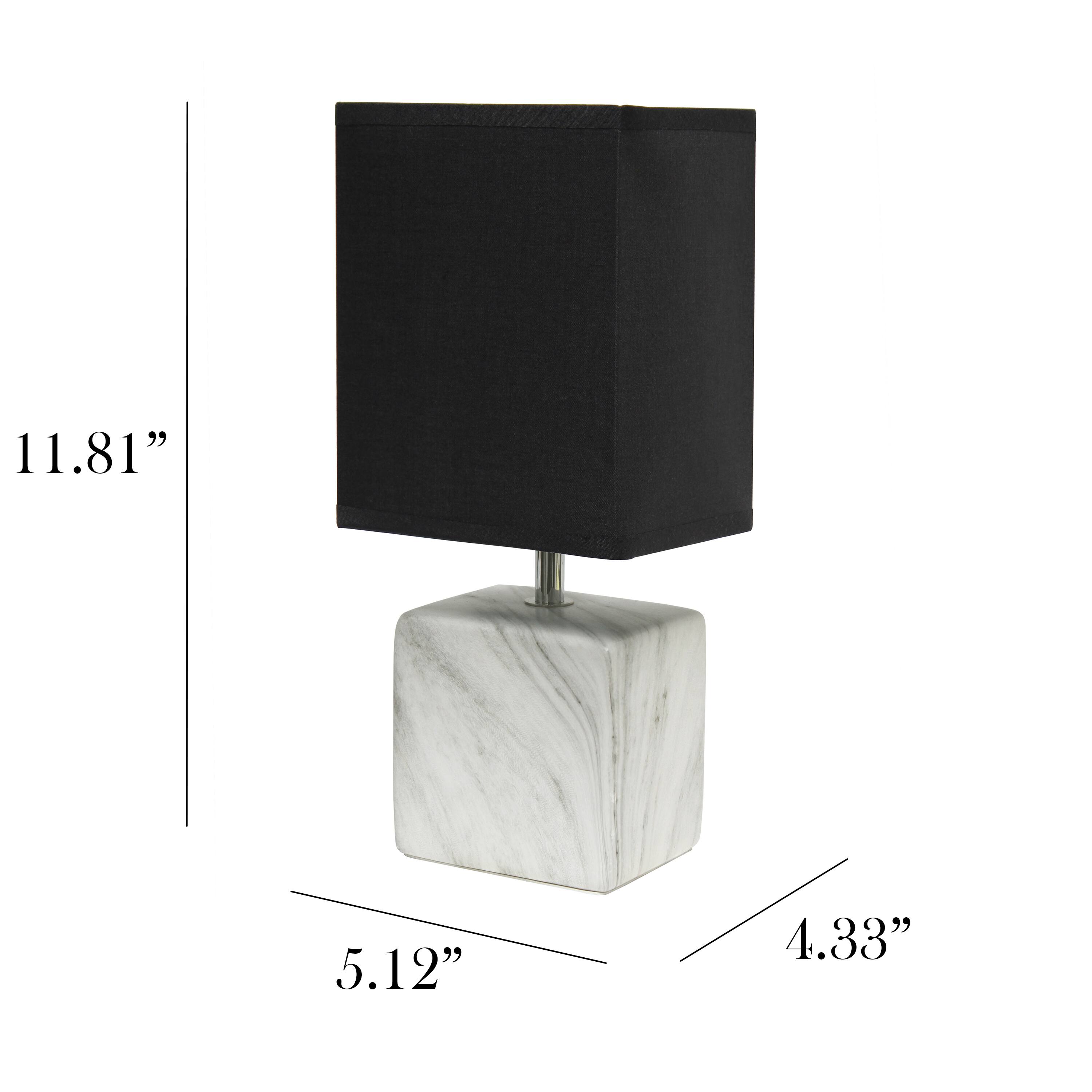 Simple Designs White Marbled Ceramic Table Lamp