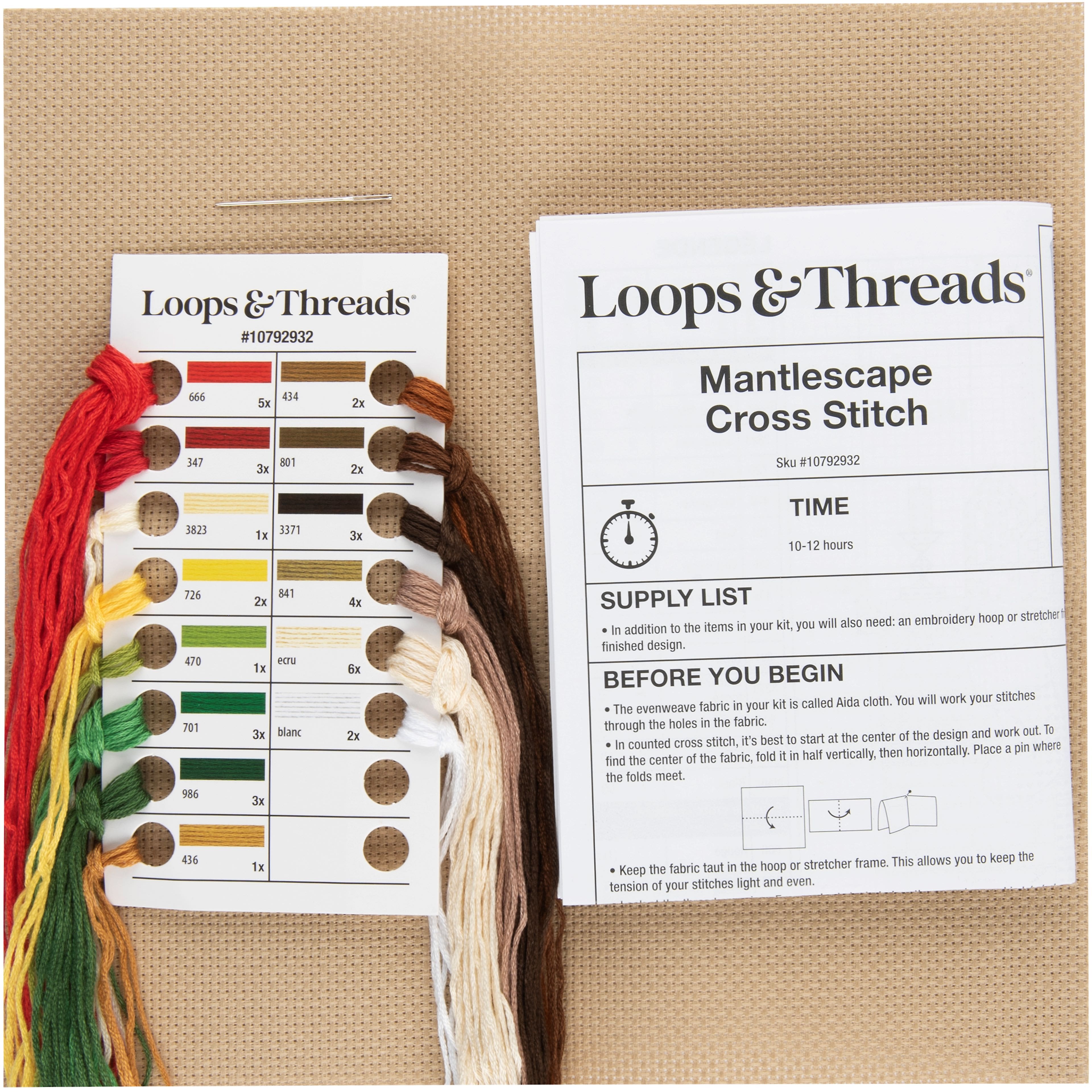 6&#x22; x 6&#x22; Christmas Mantelscape Cross Stitch Kit by Loops &#x26; Threads&#xAE;