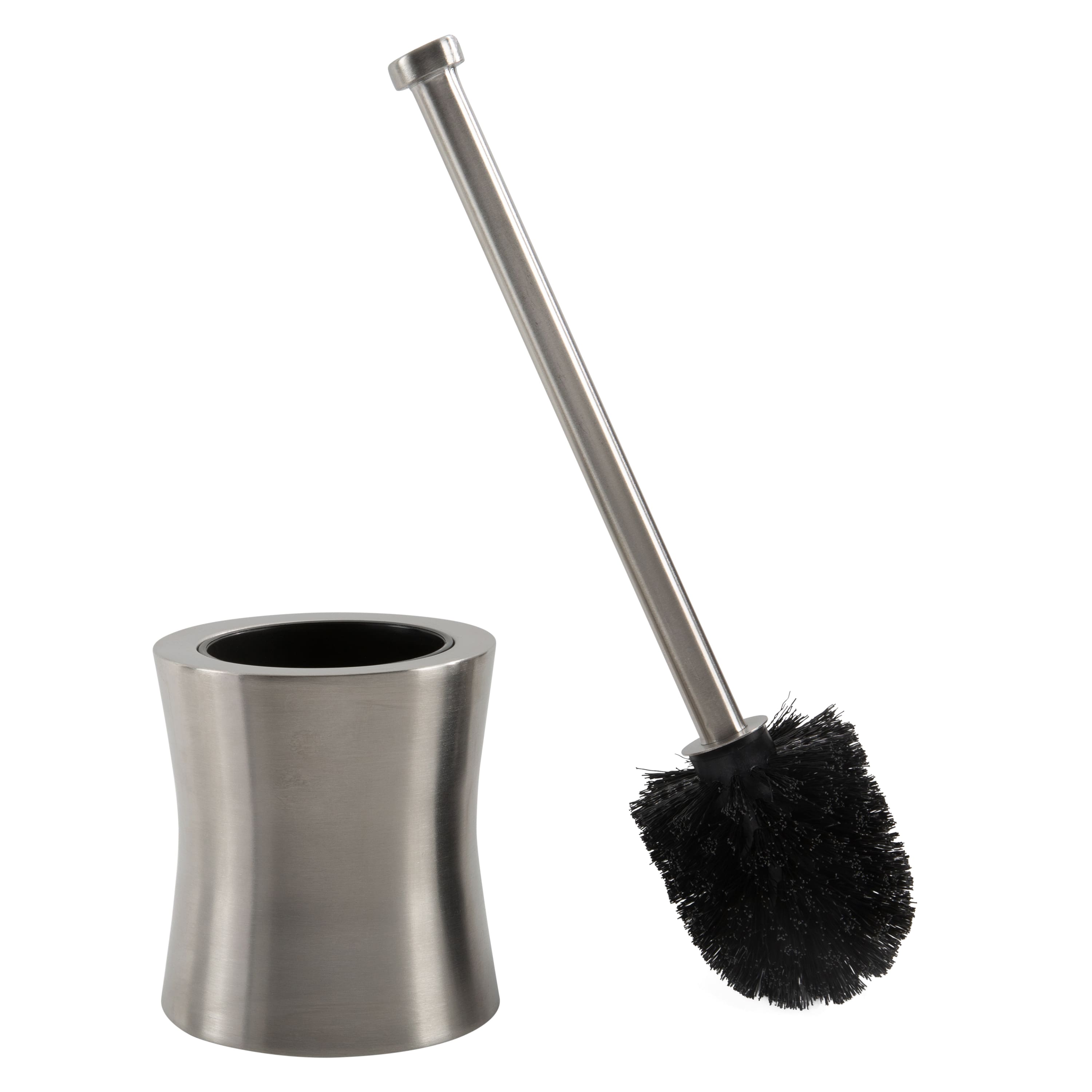 Bath Bliss Hour Glass Shaped Stainless Steel Toilet Brush &#x26; Holder