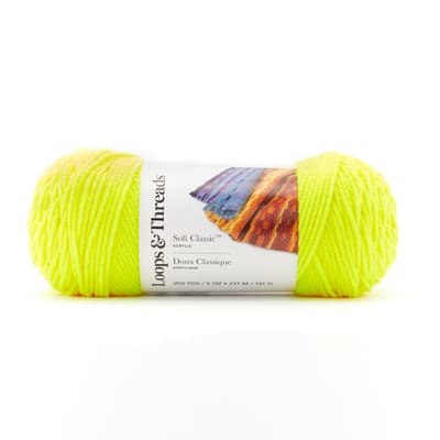Soft Classic™ Neon Yarn by Loops & Threads®, Color: Neon Yellow | Michaels