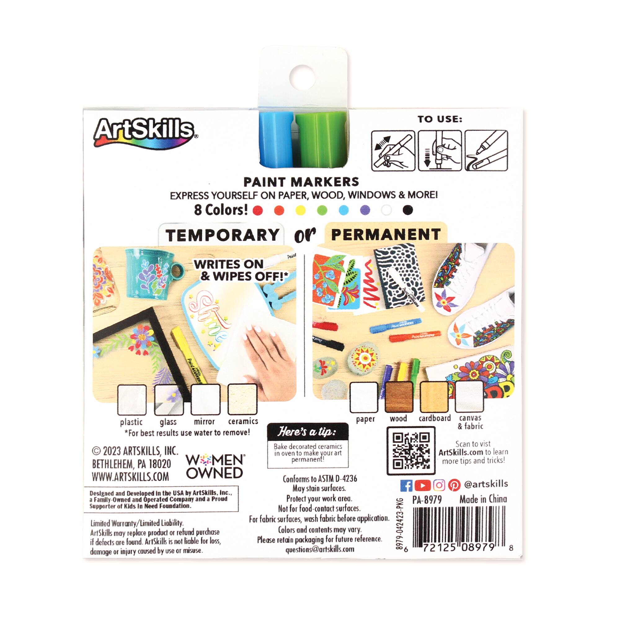 ArtSkills&#xAE; 8 Color Acrylic Paint Markers
