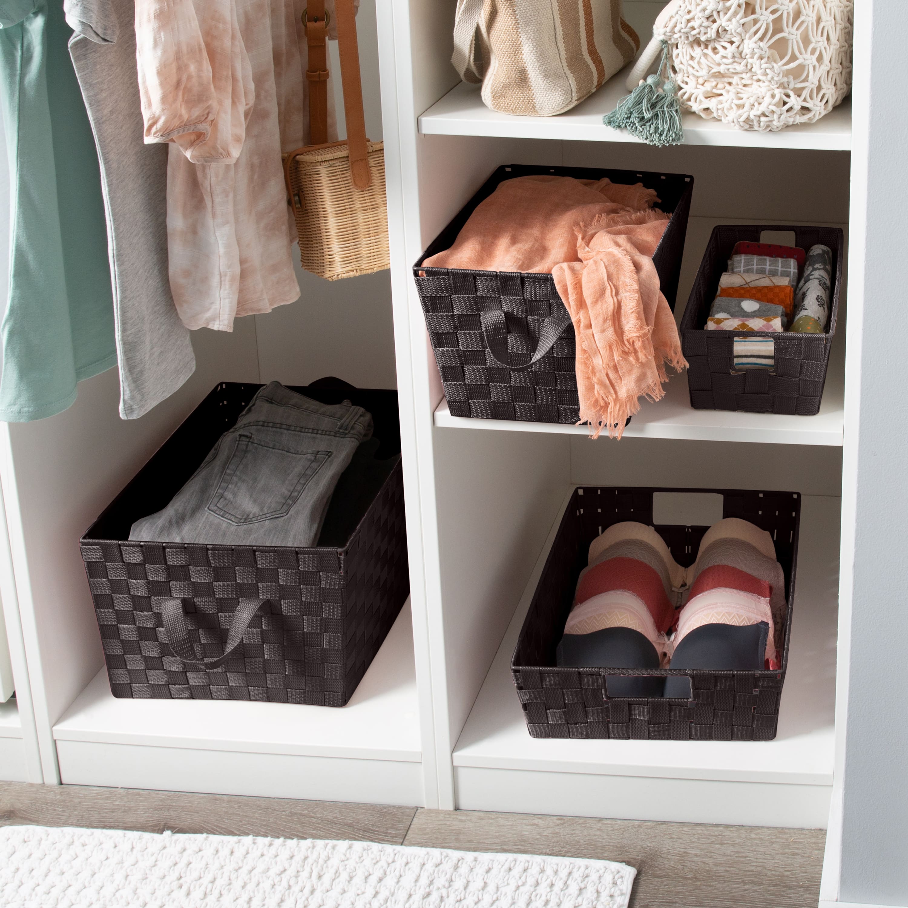 Simplify Small Woven Storage Shelf Bin