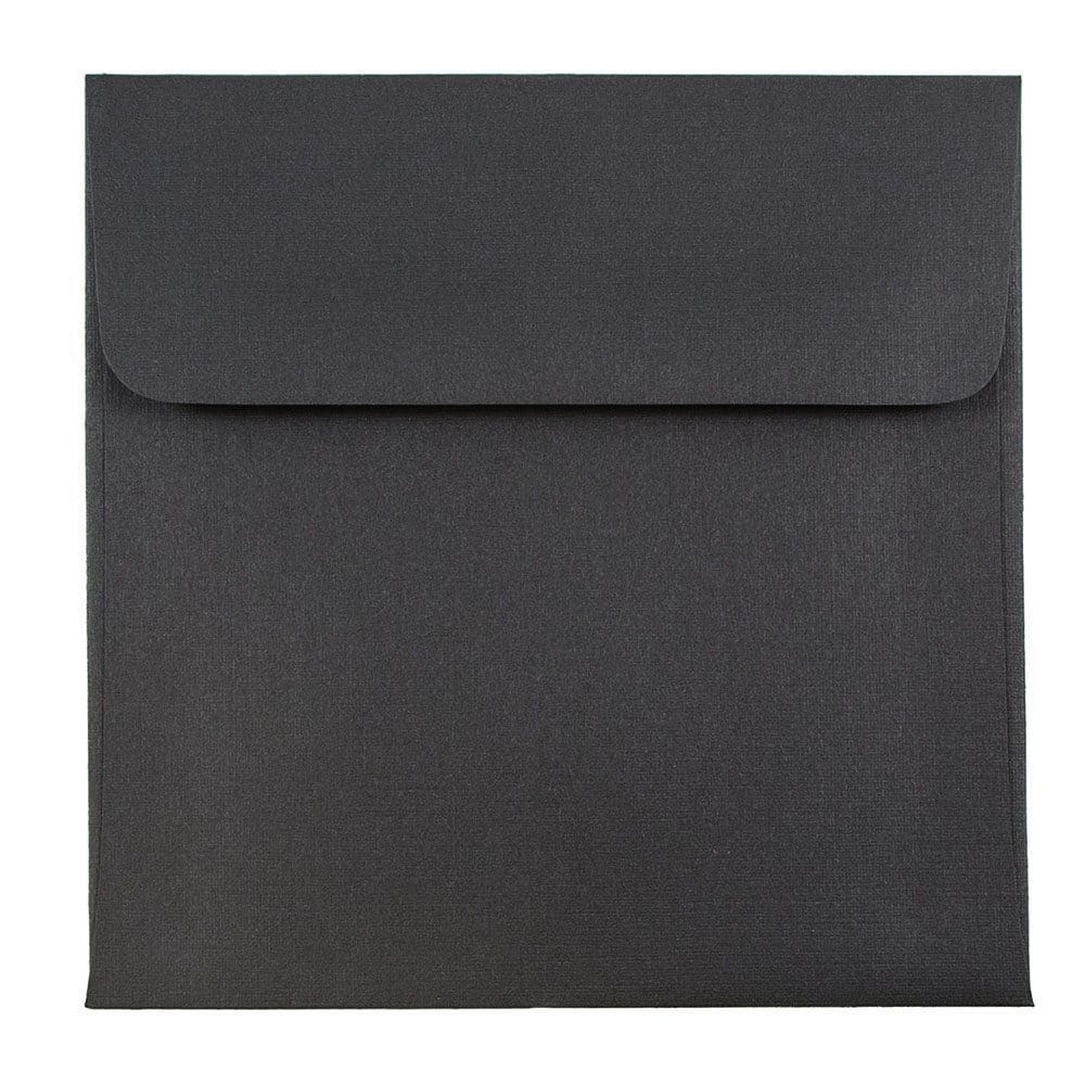 JAM Paper Black Linen Square Invitation Envelopes, 25ct.