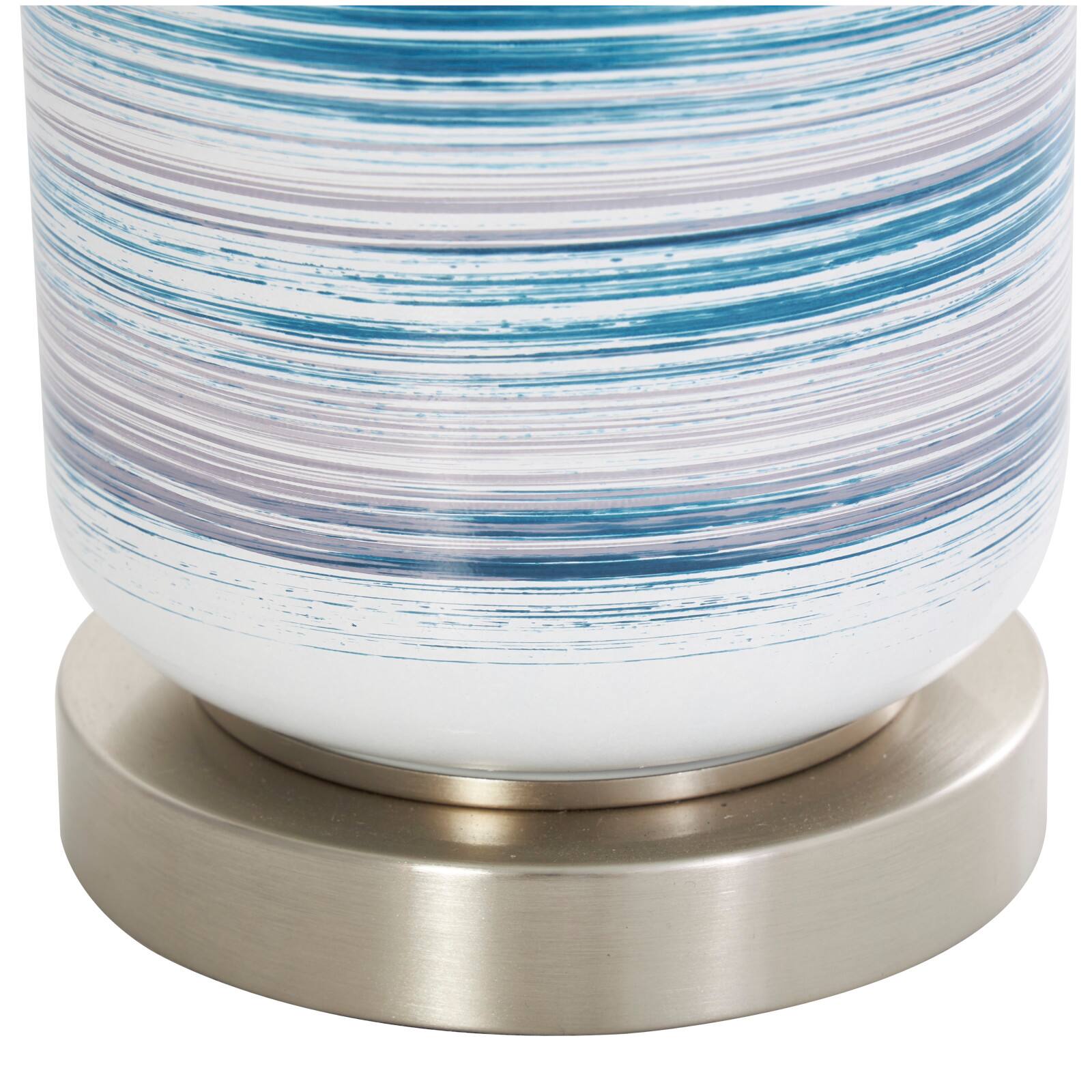 2ft. Contemporary Blue Glass Accent Lamp