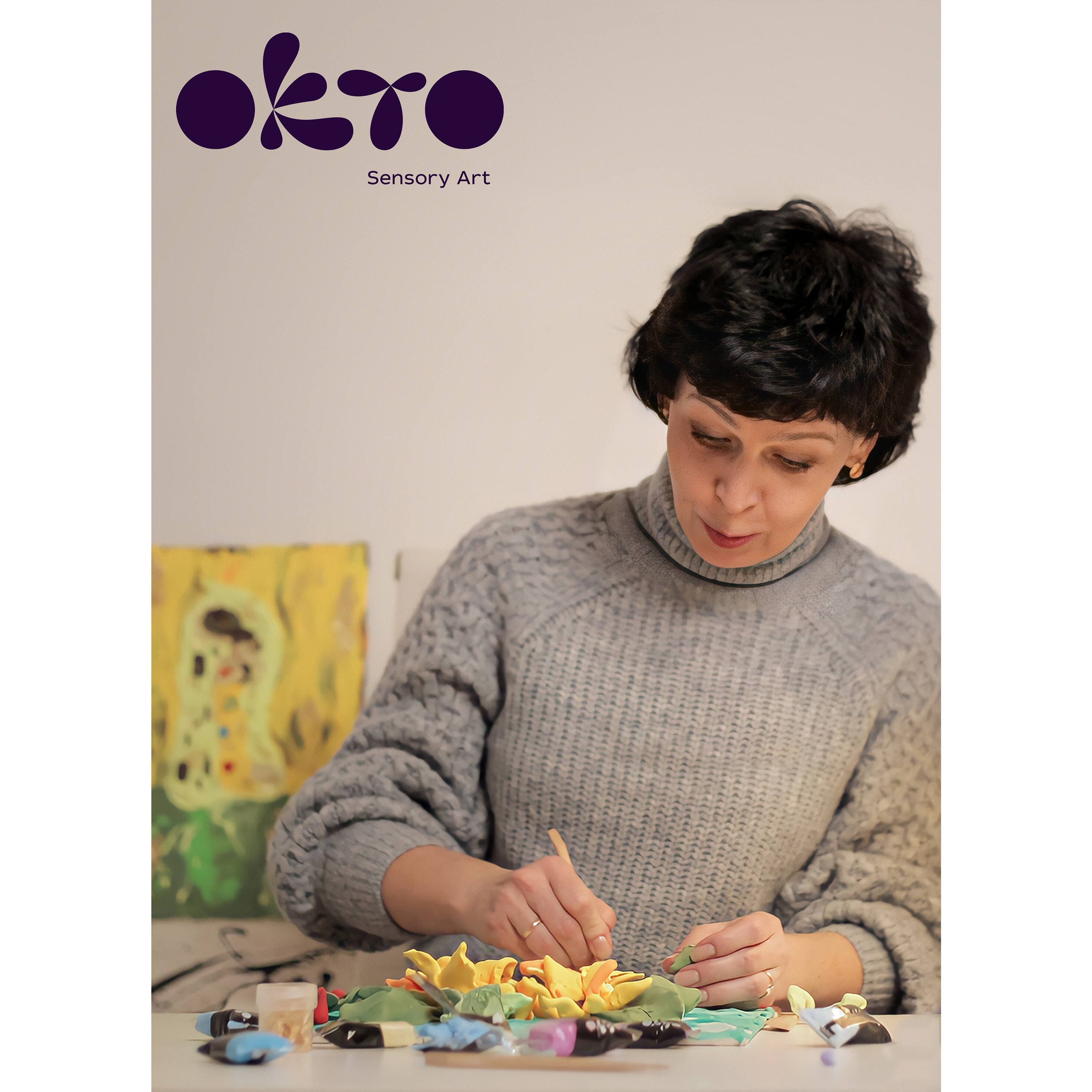 OKTO Sensory Art 3D Vincent Van Gogh Irises Clay Painting Kit