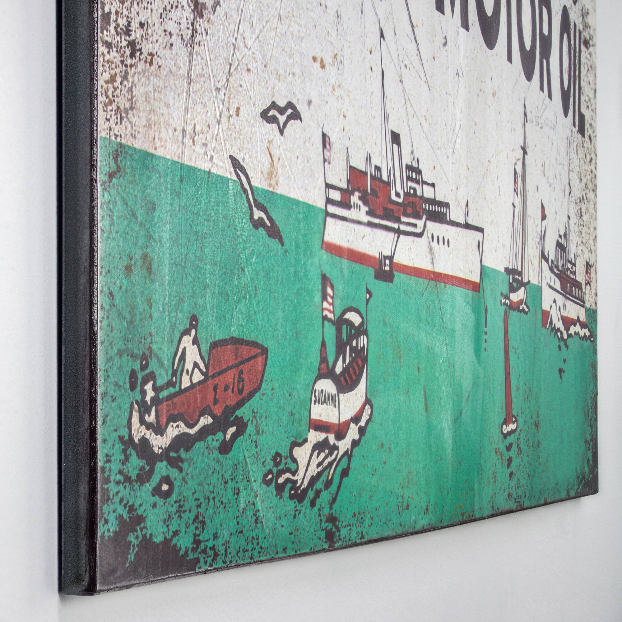Texaco Marine Motor Oil Metal Sign Wall D&#xE9;cor