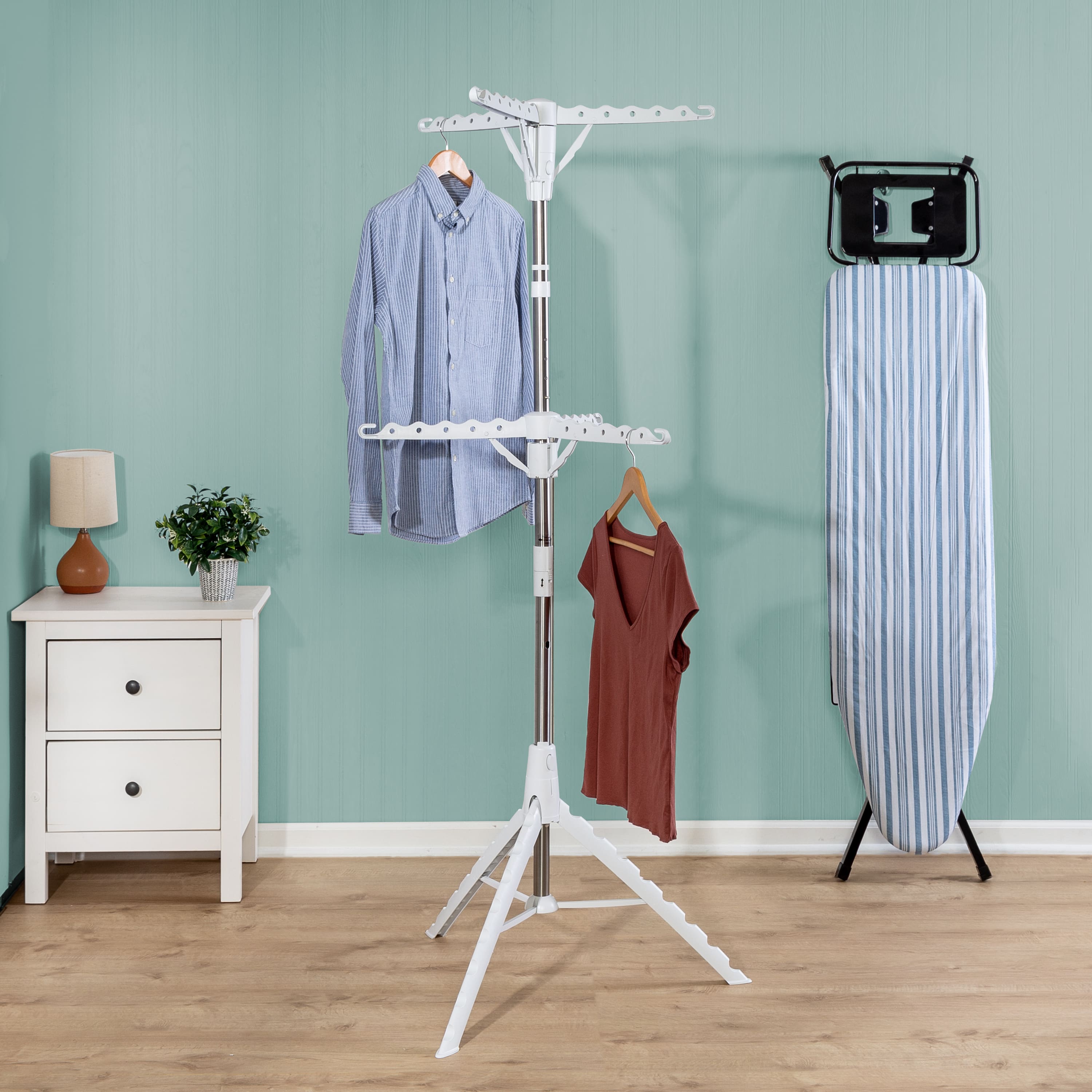 Honey Can Do White 2-Tier Tripod Clothes Drying Rack