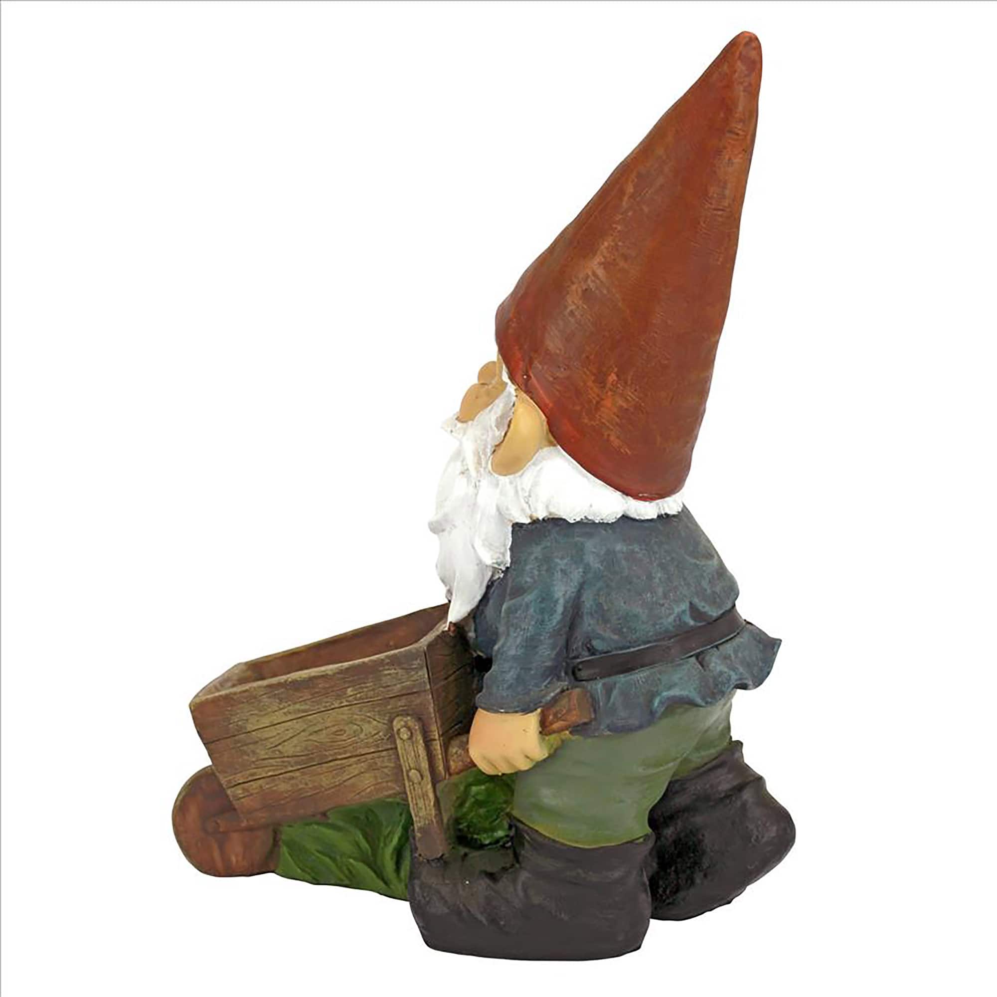 Design Toscano 12&#x22; Wheelbarrow Willie: Garden Gnome Statue