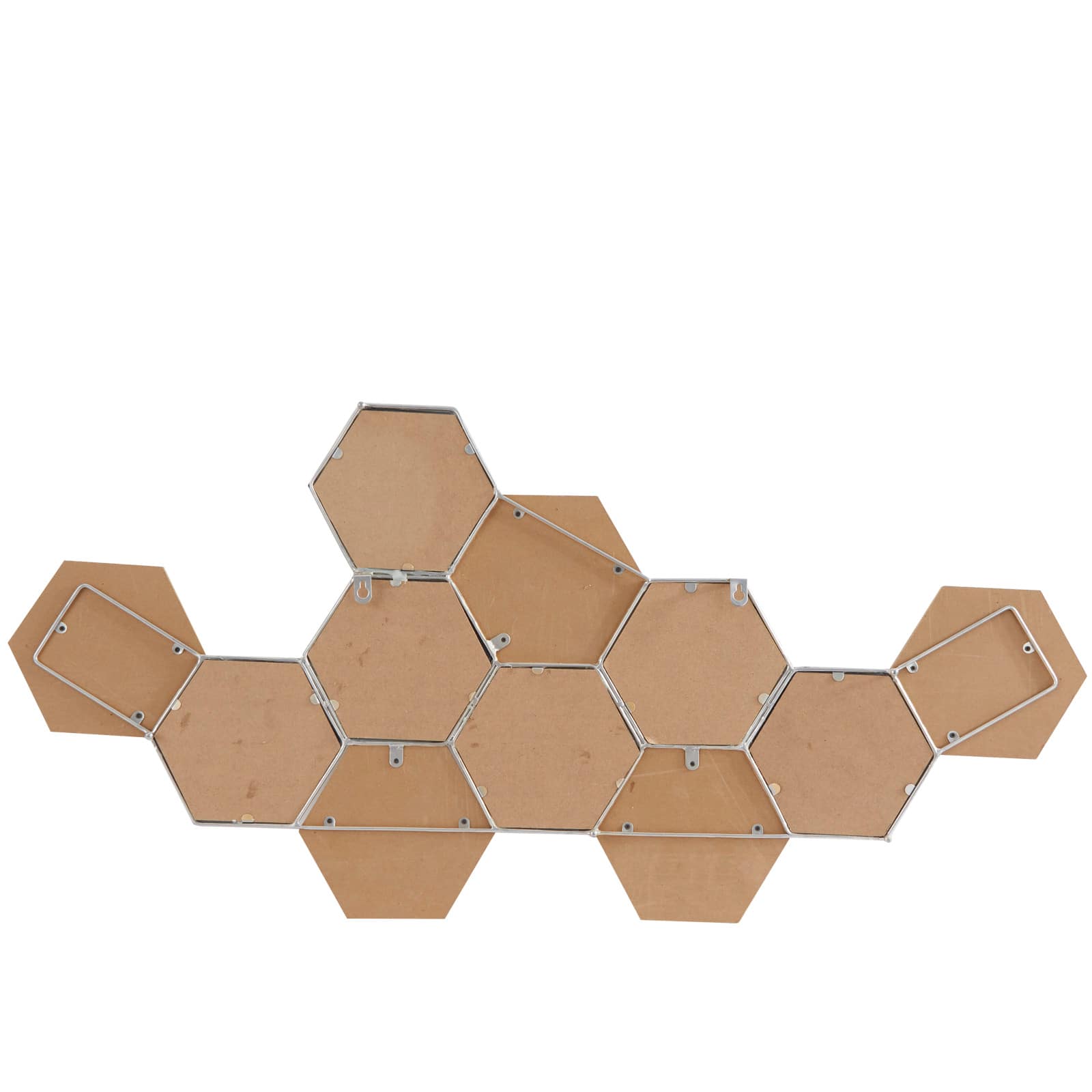 CosmoLiving by Cosmopolitan Brown Wood Honeycomb Geometric Wall Decor with Mirrors 40&#x22; x 1&#x22; x 19&#x22;