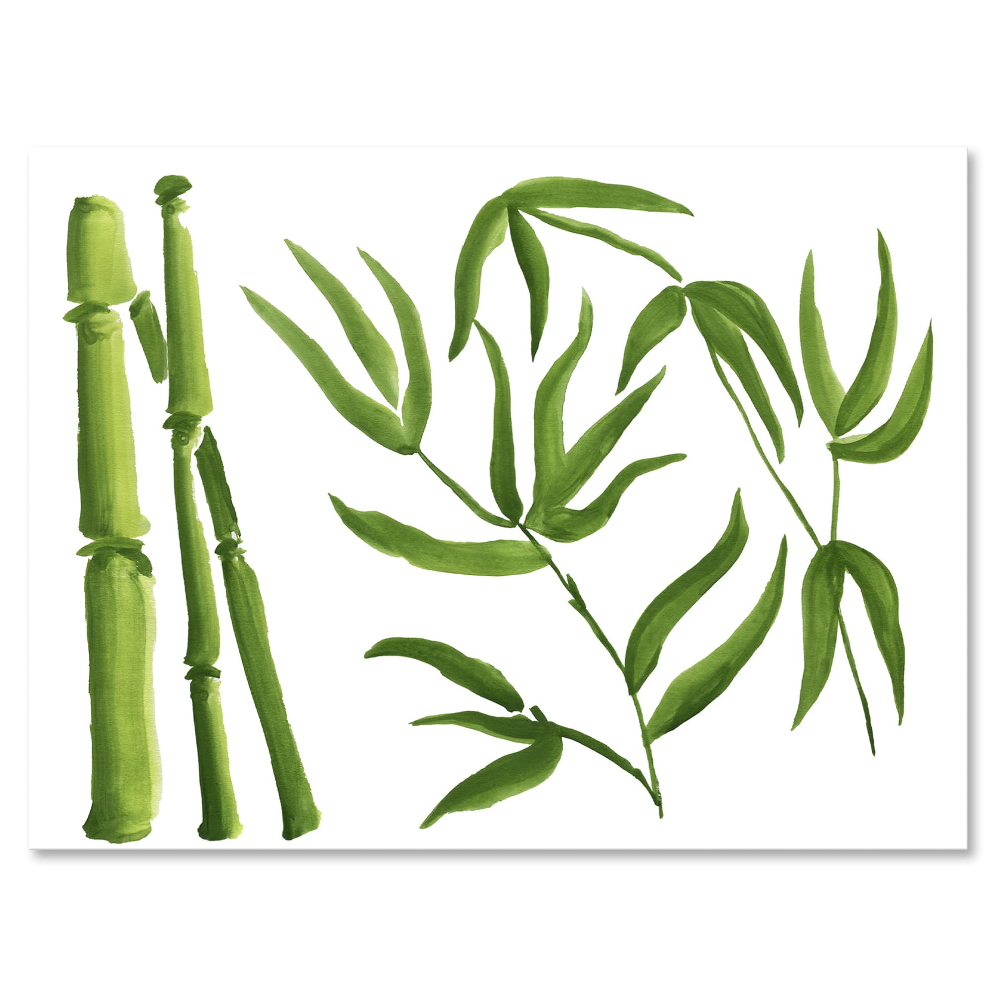 Designart - Bamboo Branches In The Forest IV - Tropical Canvas Wall Art Print