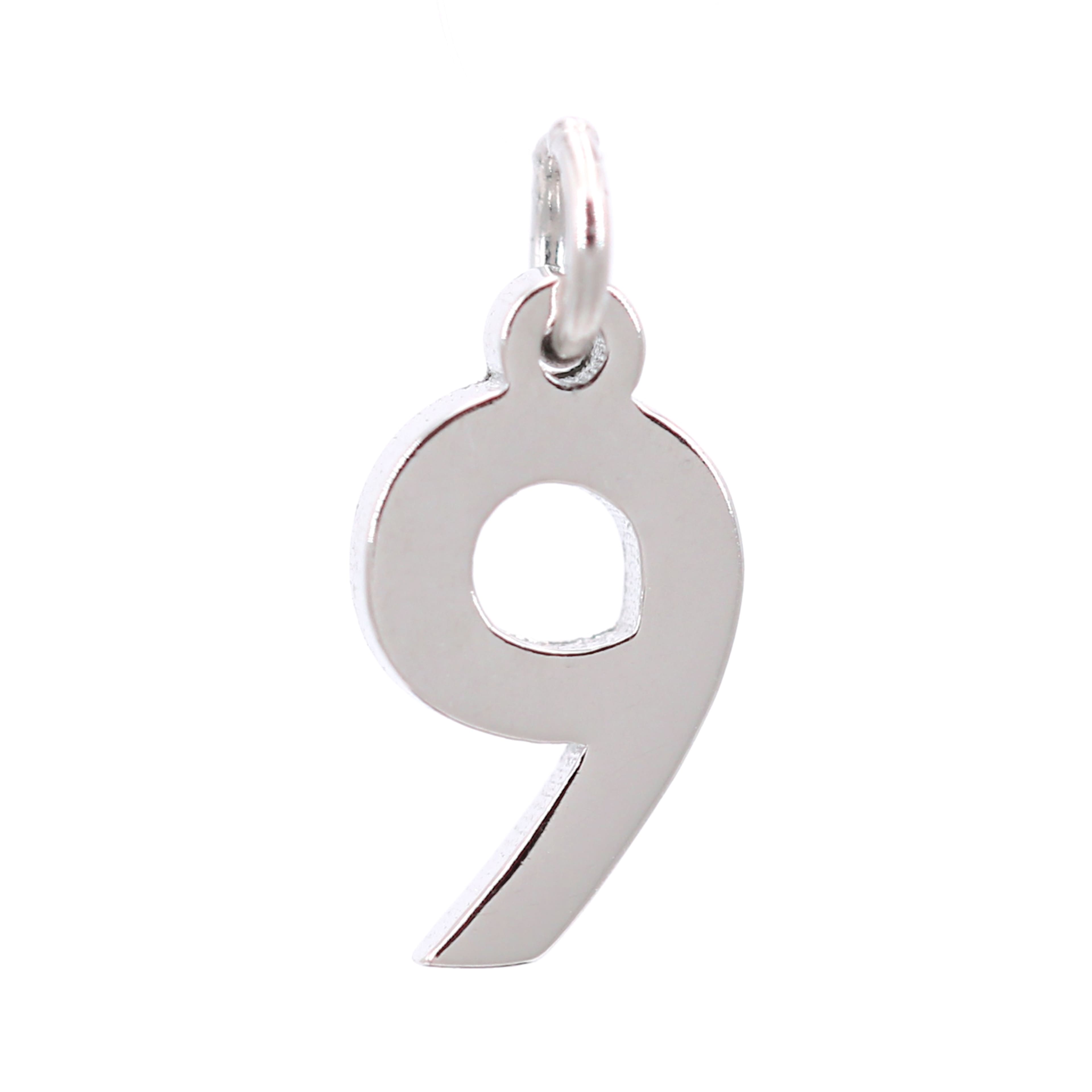 12 Pack: Sterling Silver Number Charm by Bead Landing™