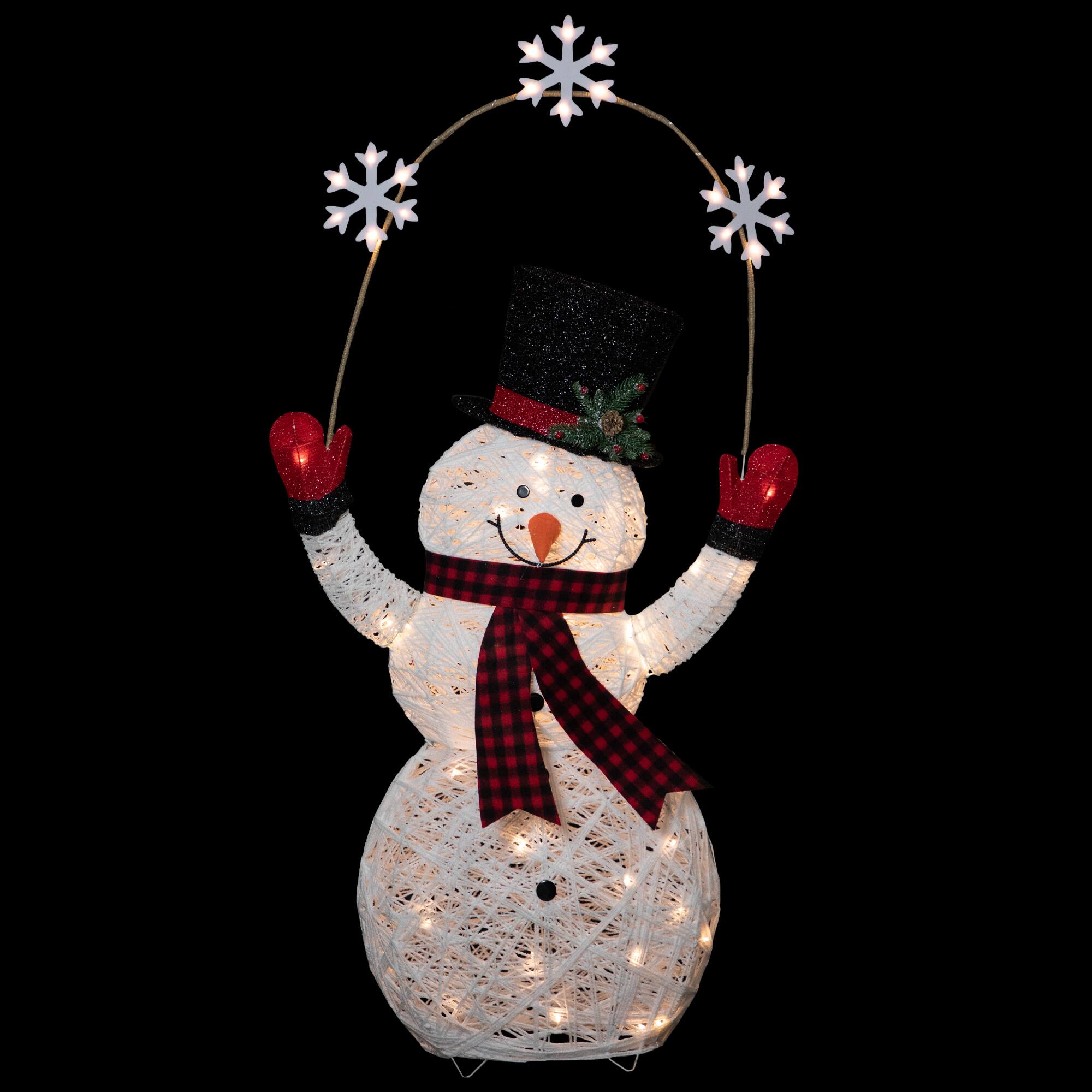 5ft. LED Snowman Holding Snowflakes Outdoor Christmas Decoration