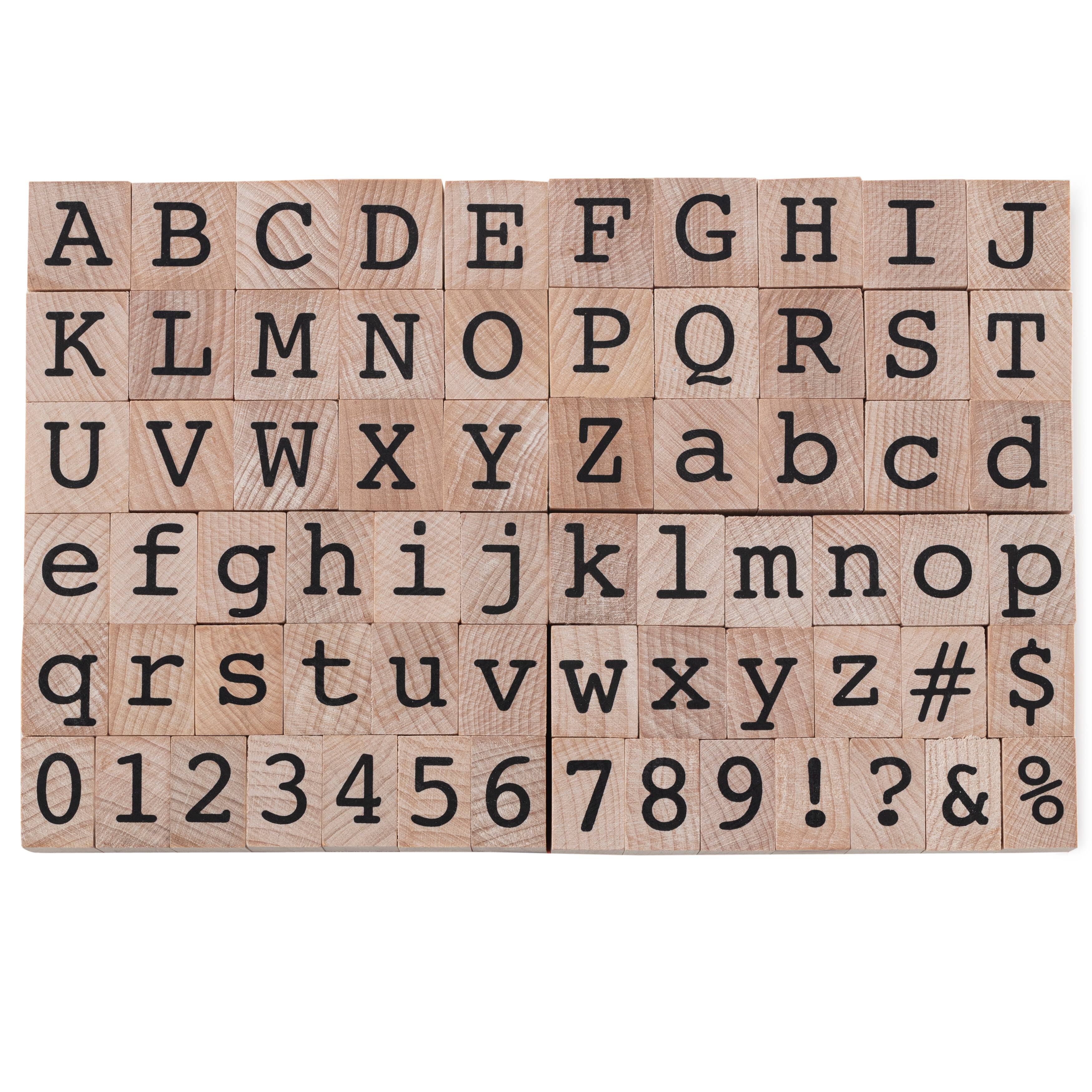 6 Pack: Block Alphabet & Numbers Wood Stamp Set by Recollections™