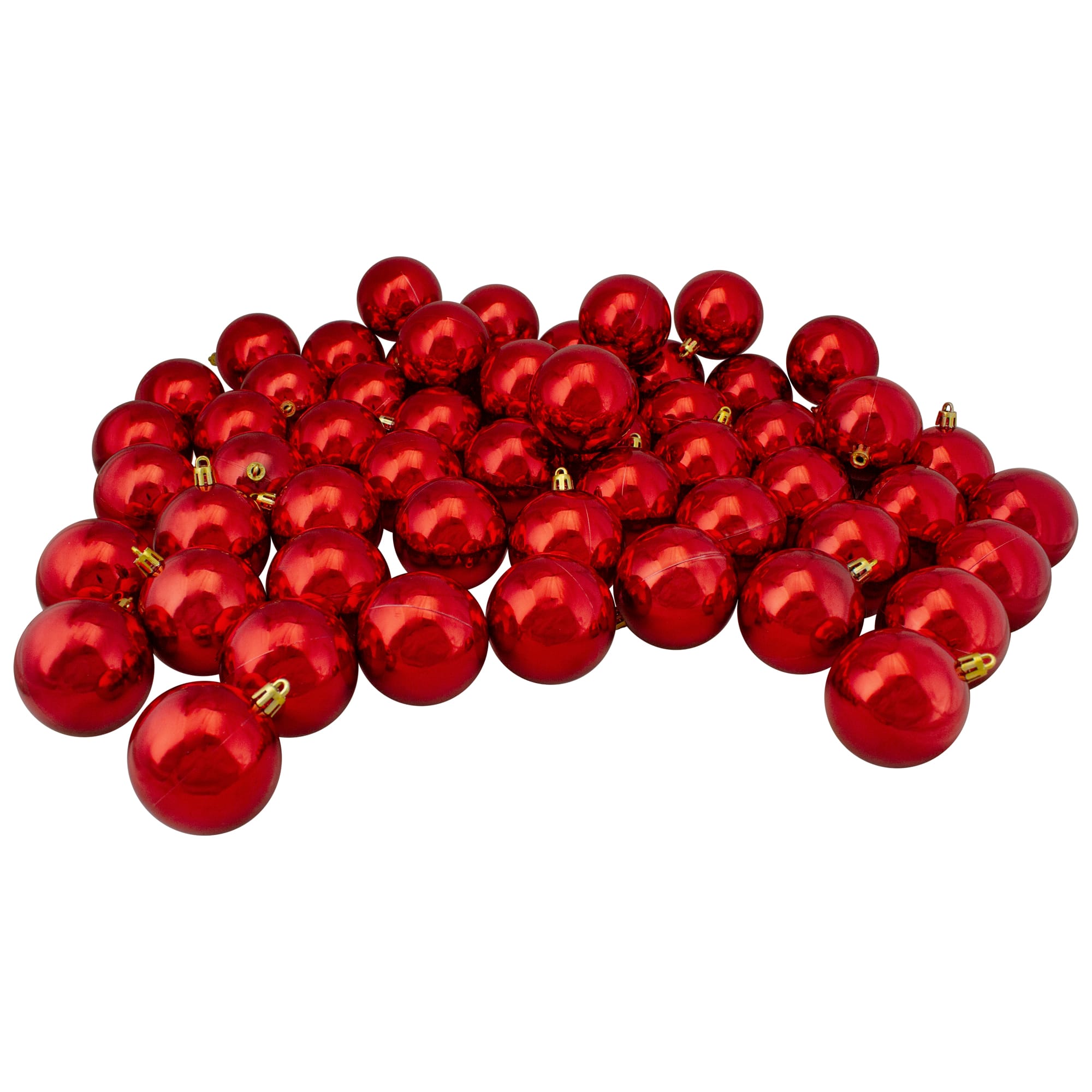 60ct Shiny Red Hot Shatterproof Ball Ornaments