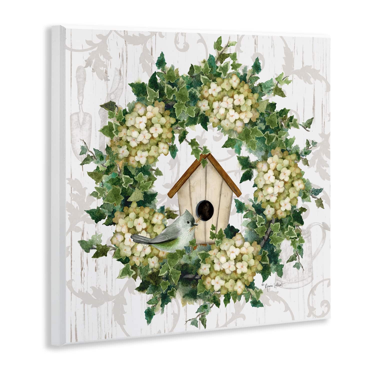 Stupell Industries Spring Birdhouse Wreath Wall Plaque Art