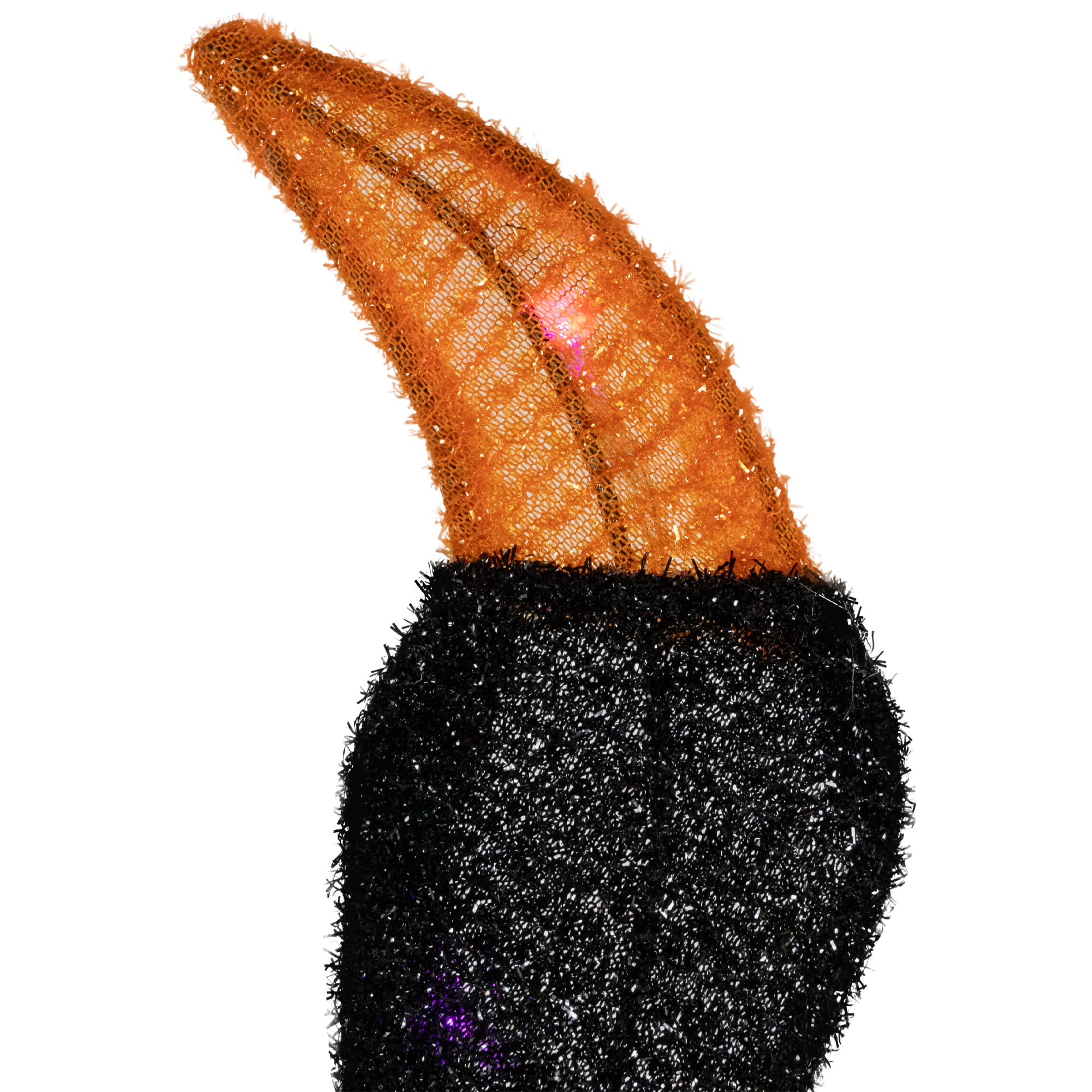 Lighted Spider Halloween Decoration - 4.5' - Black and Orange - Purple LED Lights