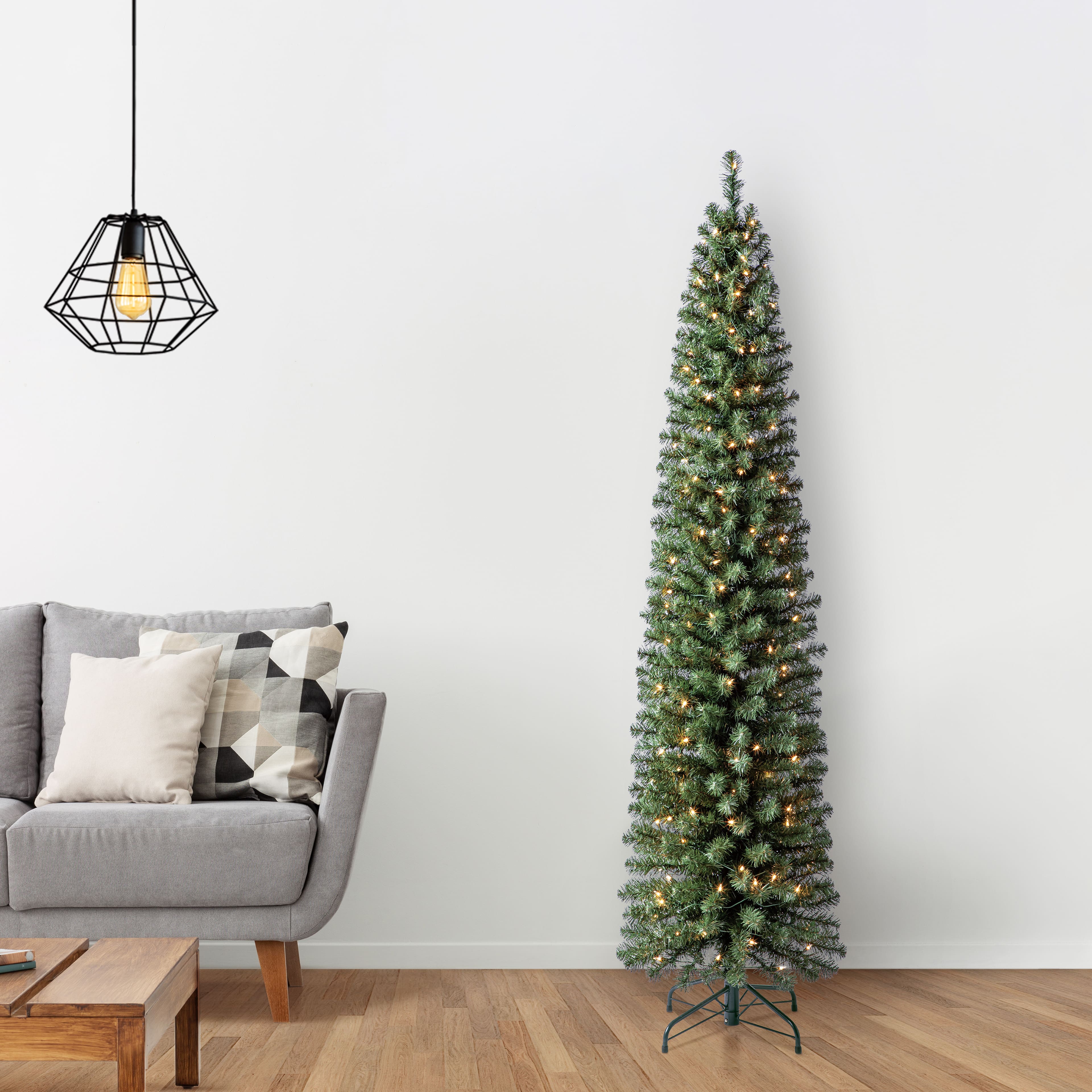 7ft. Pre-Lit Pencil Artificial Christmas Tree, Clear Lights by Ashland&#xAE;