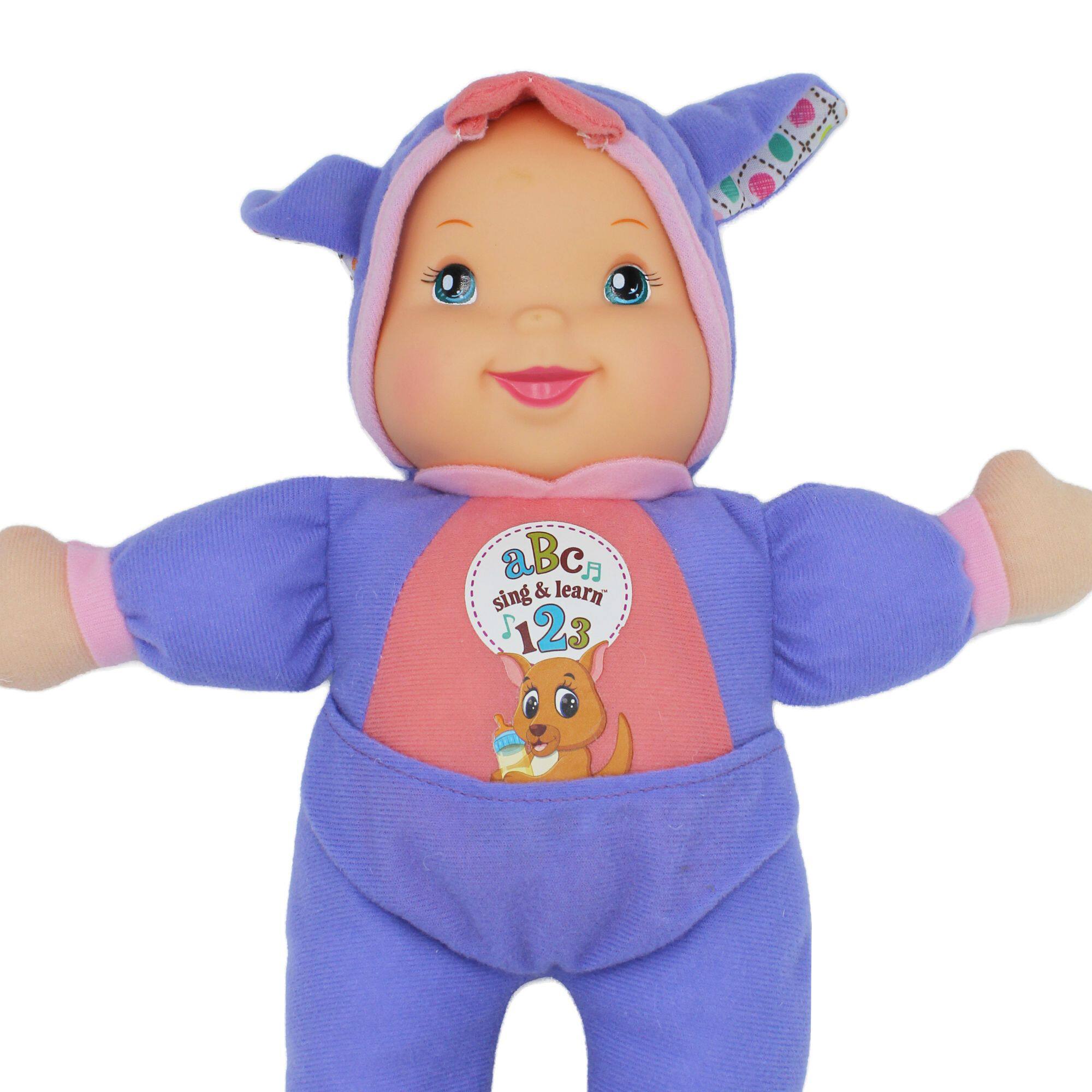 Goldberger Baby&#x27;s First&#xAE; Sing &#x26; Learn&#x2122; Baby Doll with Purple Kangaroo Outfit