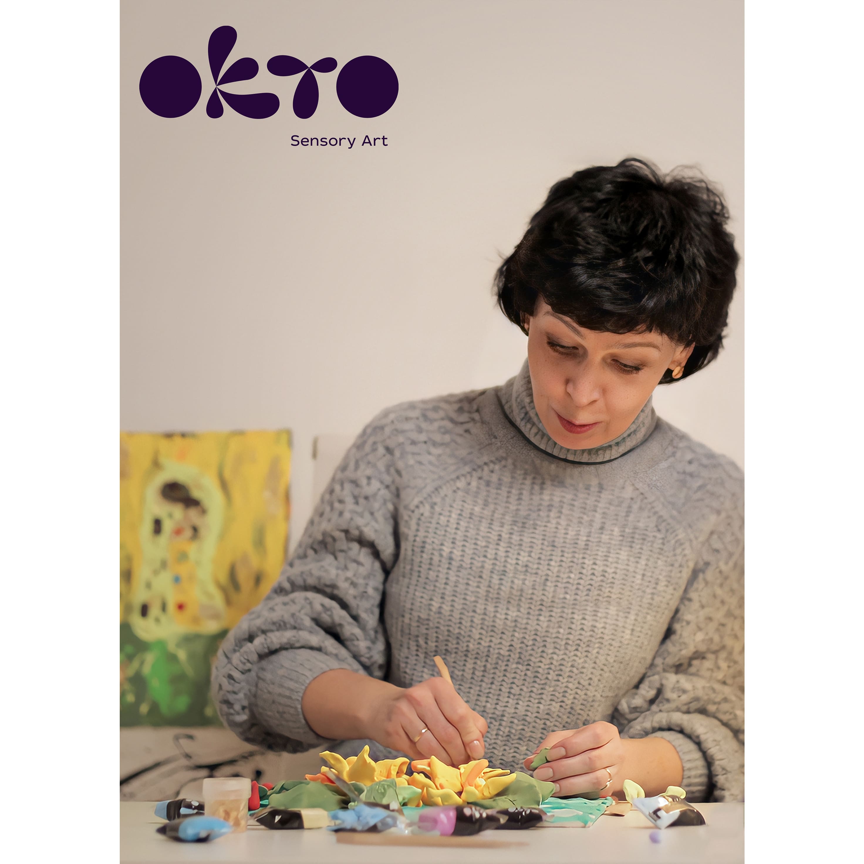 OKTO Sensory Art 3D Vincent Van Gogh Sunflowers Clay Painting Kit