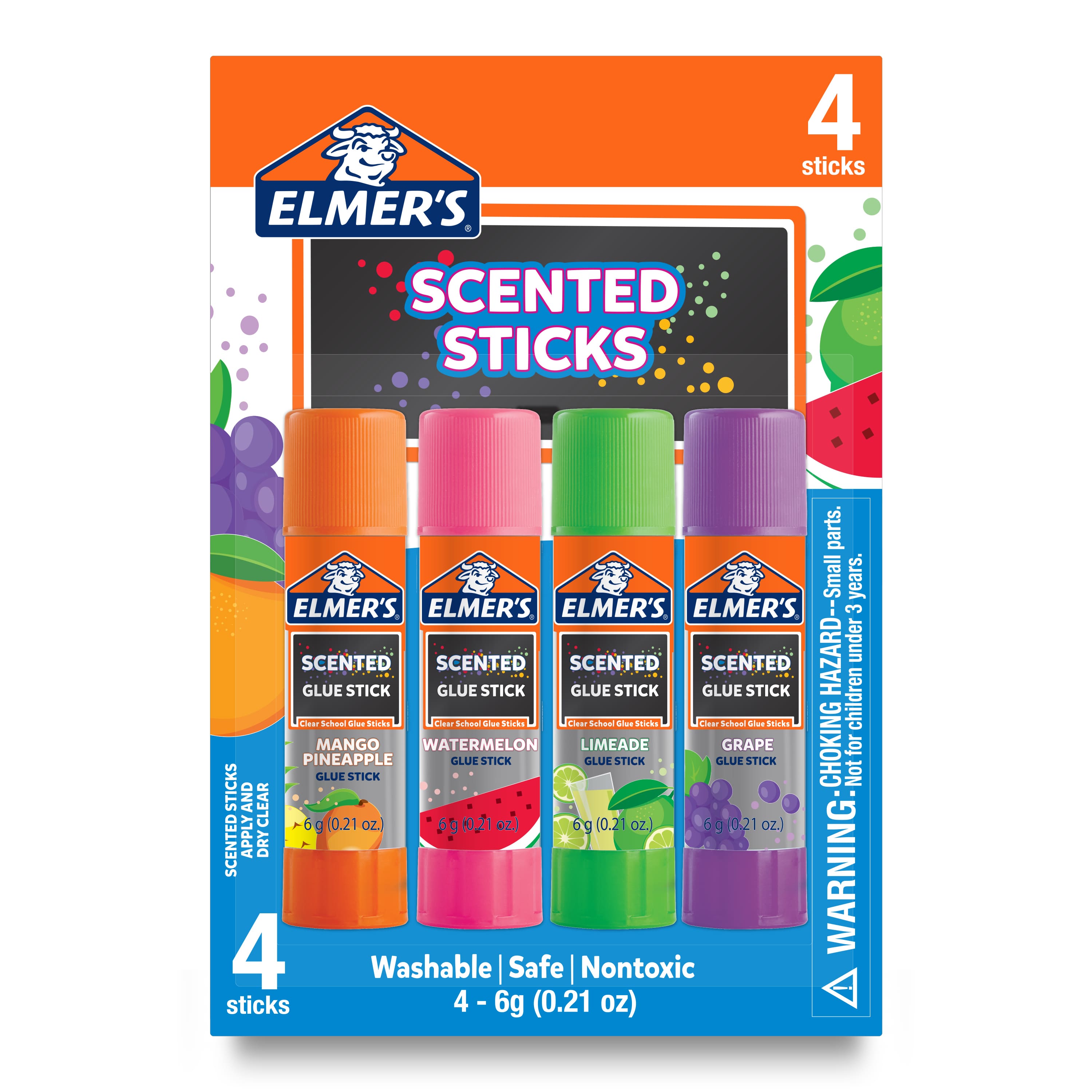 6 Packs: 4 ct. (24 total) Elmer&#x27;s&#xAE; Clear Scented Glue Sticks