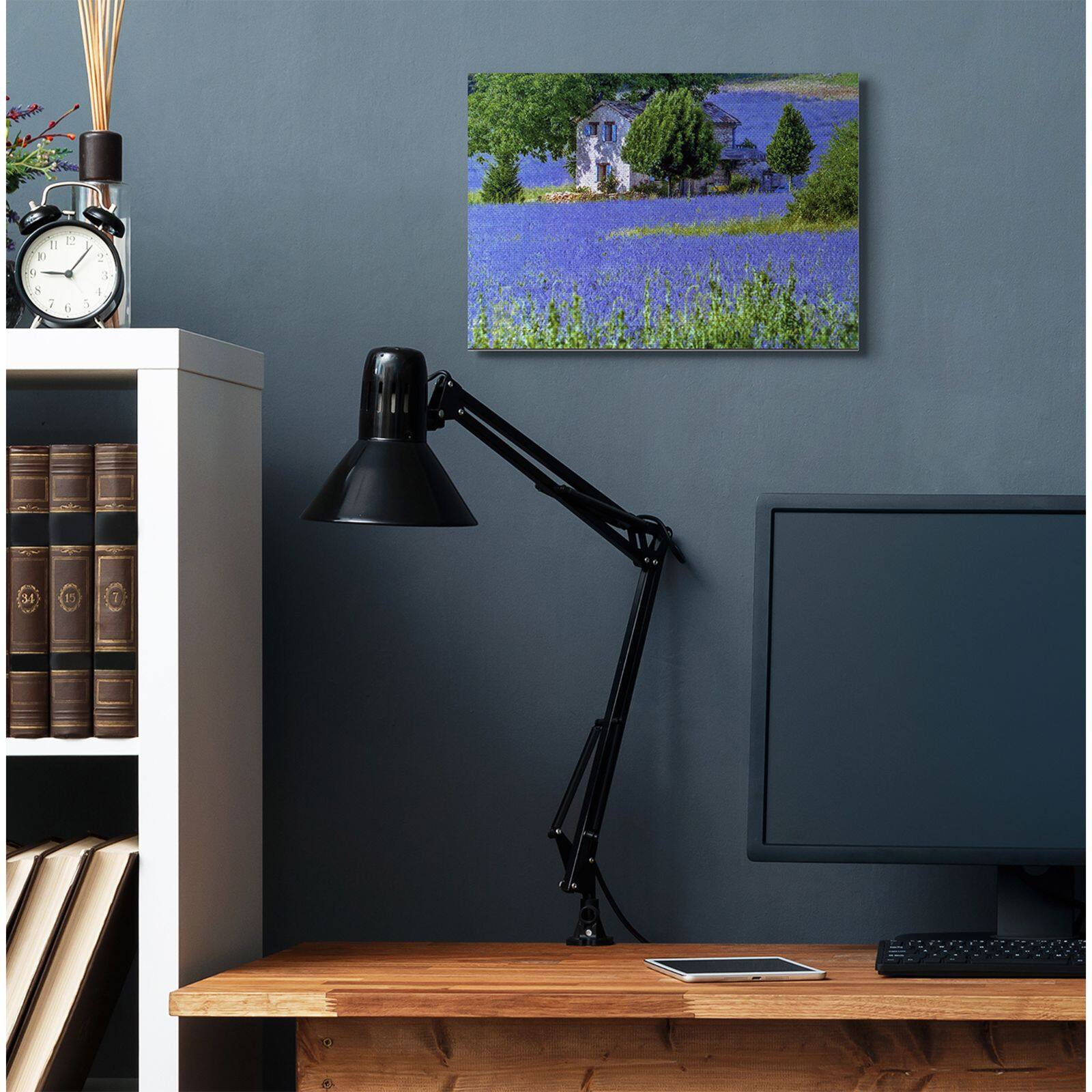 Stupell Industries Lavender Field House Landscape Photograph Canvas Wall Art