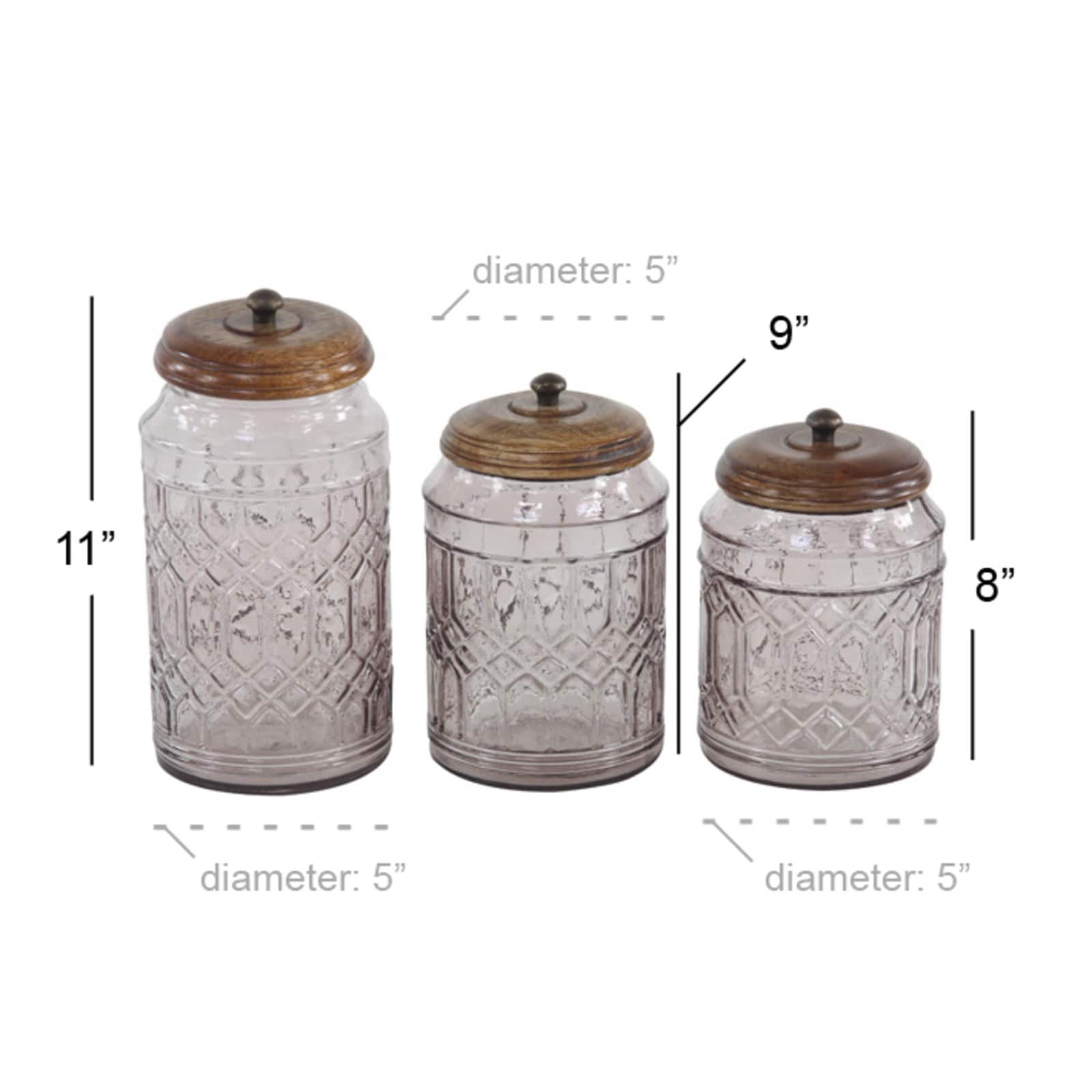 Clear Glass Farmhouse Decorative Jars, 3ct.