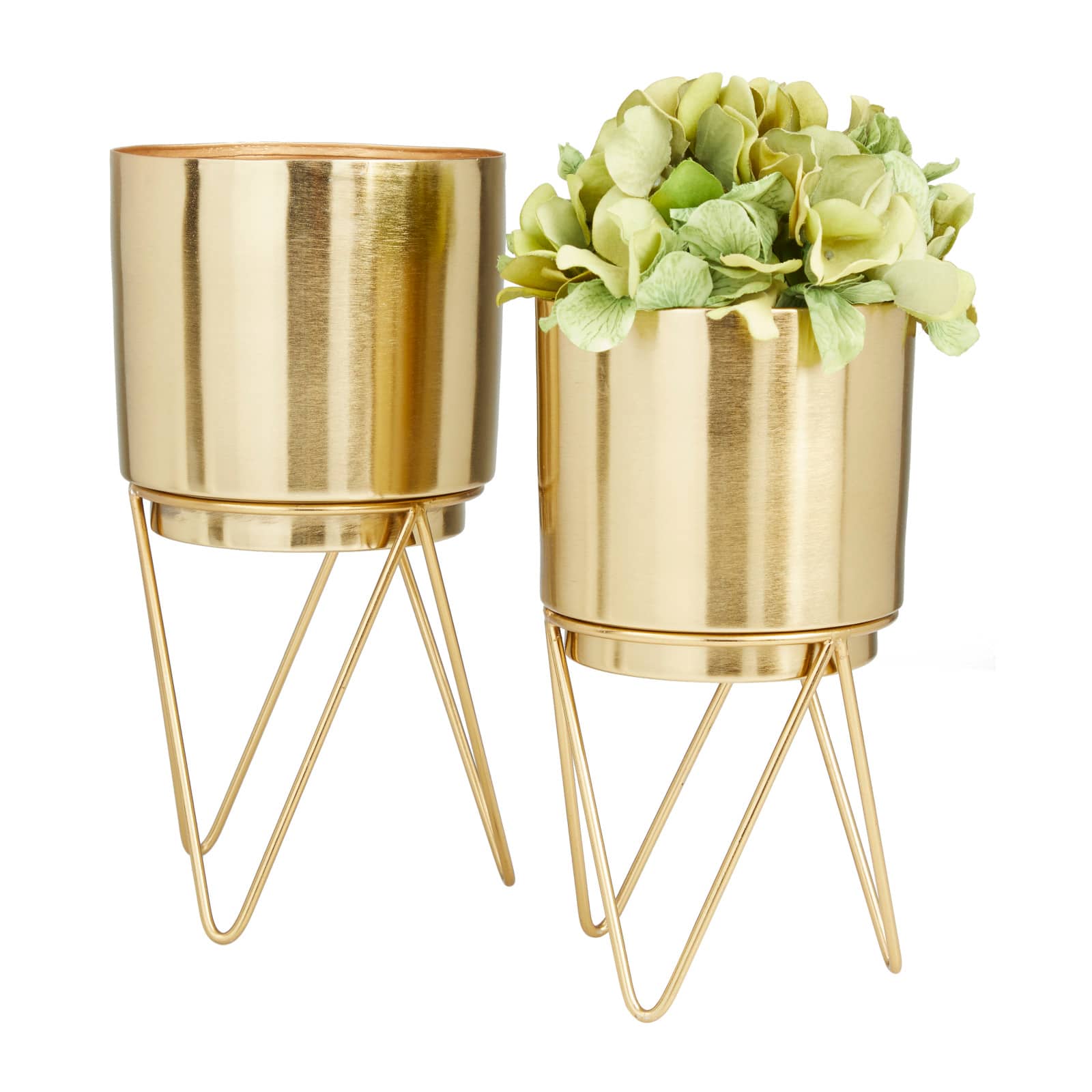 Gold Modern Planter, Set of 2" 6", 6"