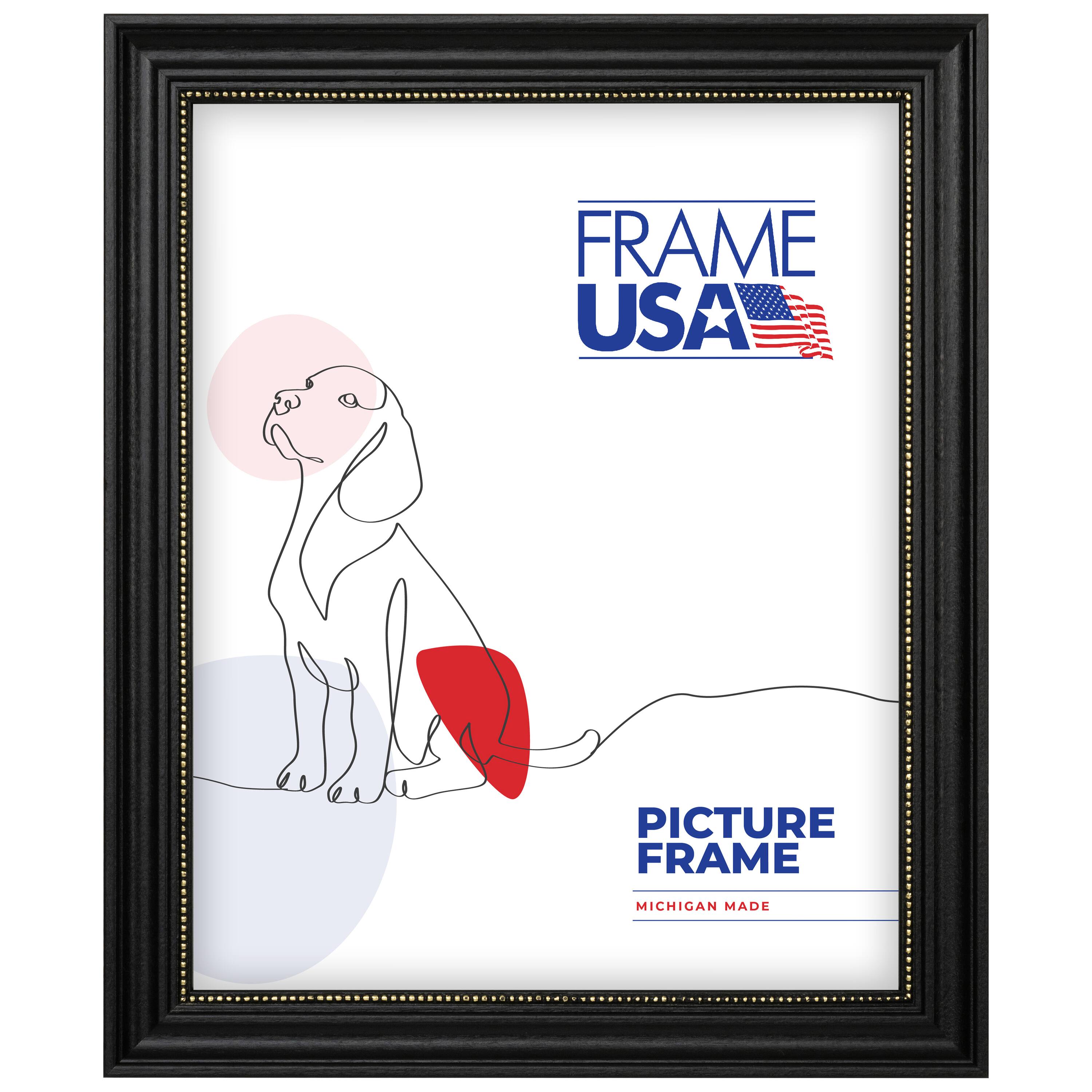 Frame USA Boardroom Black with Gold Bead Single Image Picture Frame