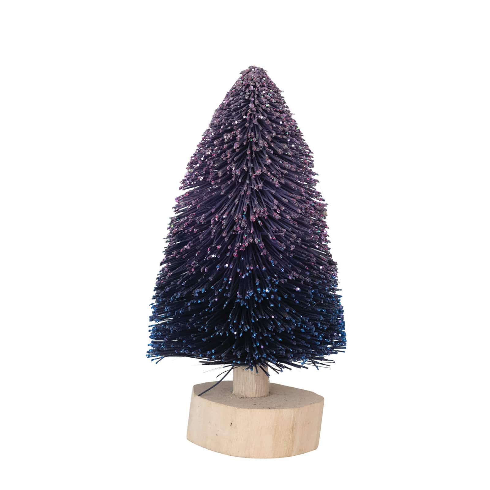 Hello Honey&#xAE; 6&#x22; Purple Bottle Brush Tree with Wood Base
