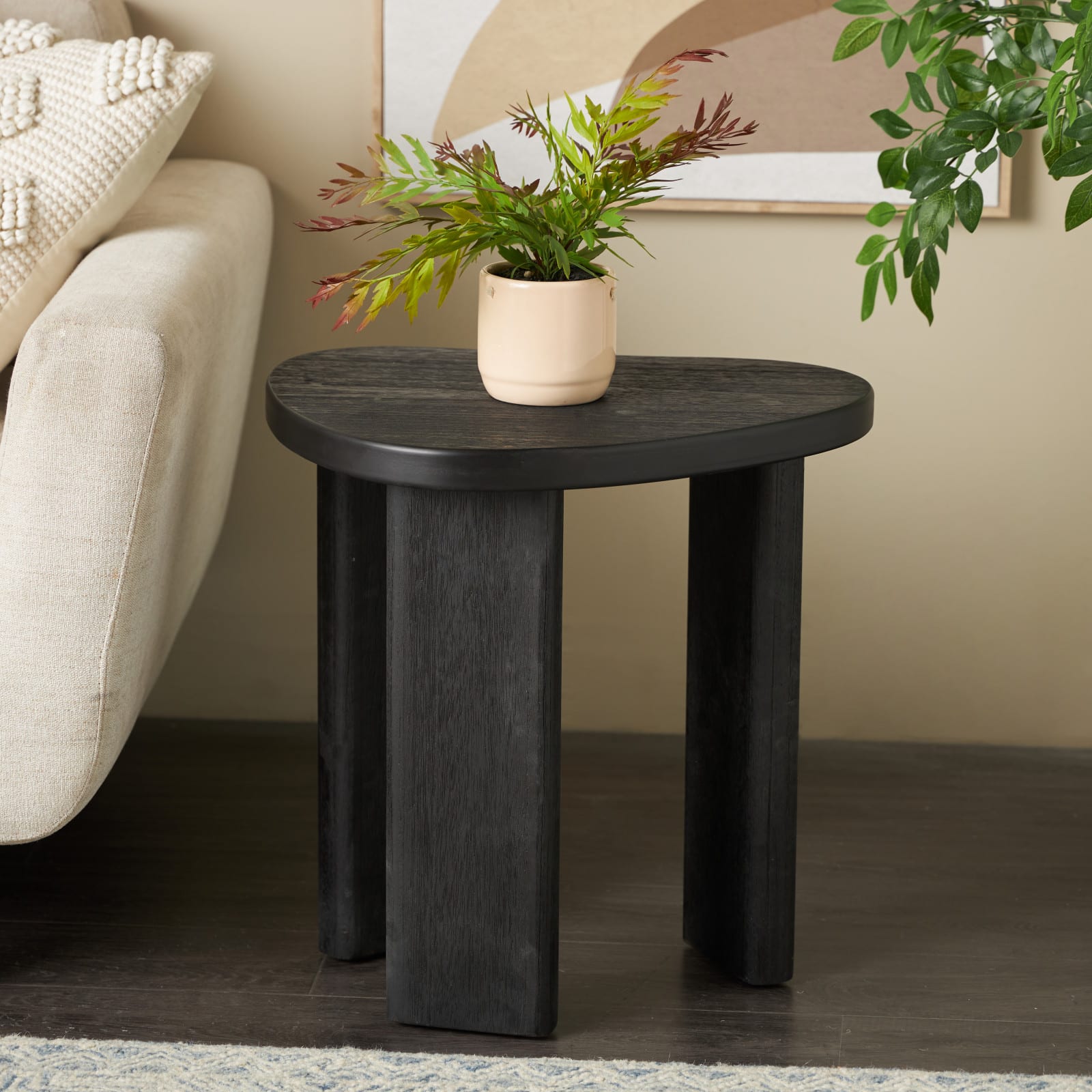 20" Black Handmade Heart Inspired Side End Accent Table