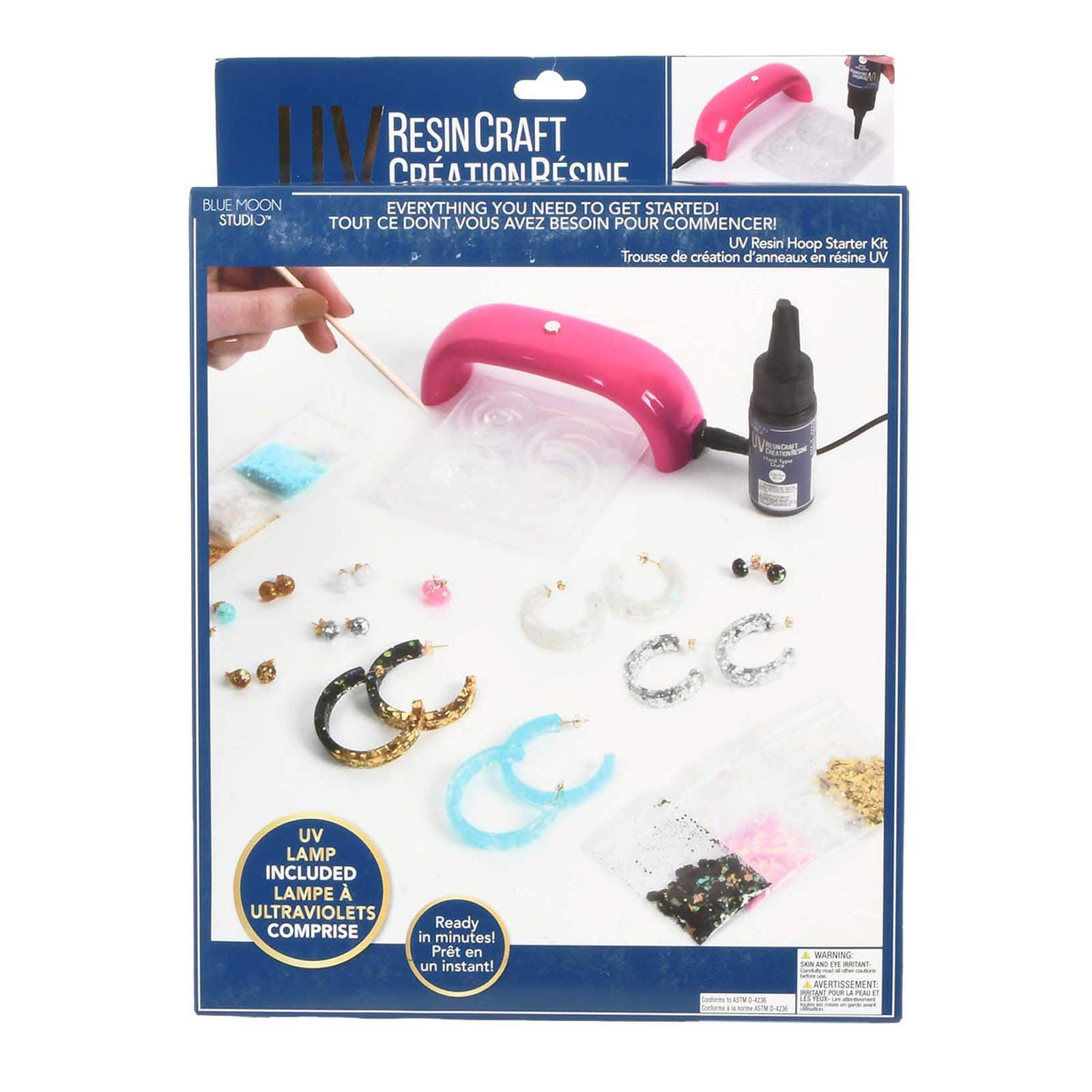 6 Pack: Blue Moon Studio&#x2122; UV Resin Craft Hoop Earring Starter Kit