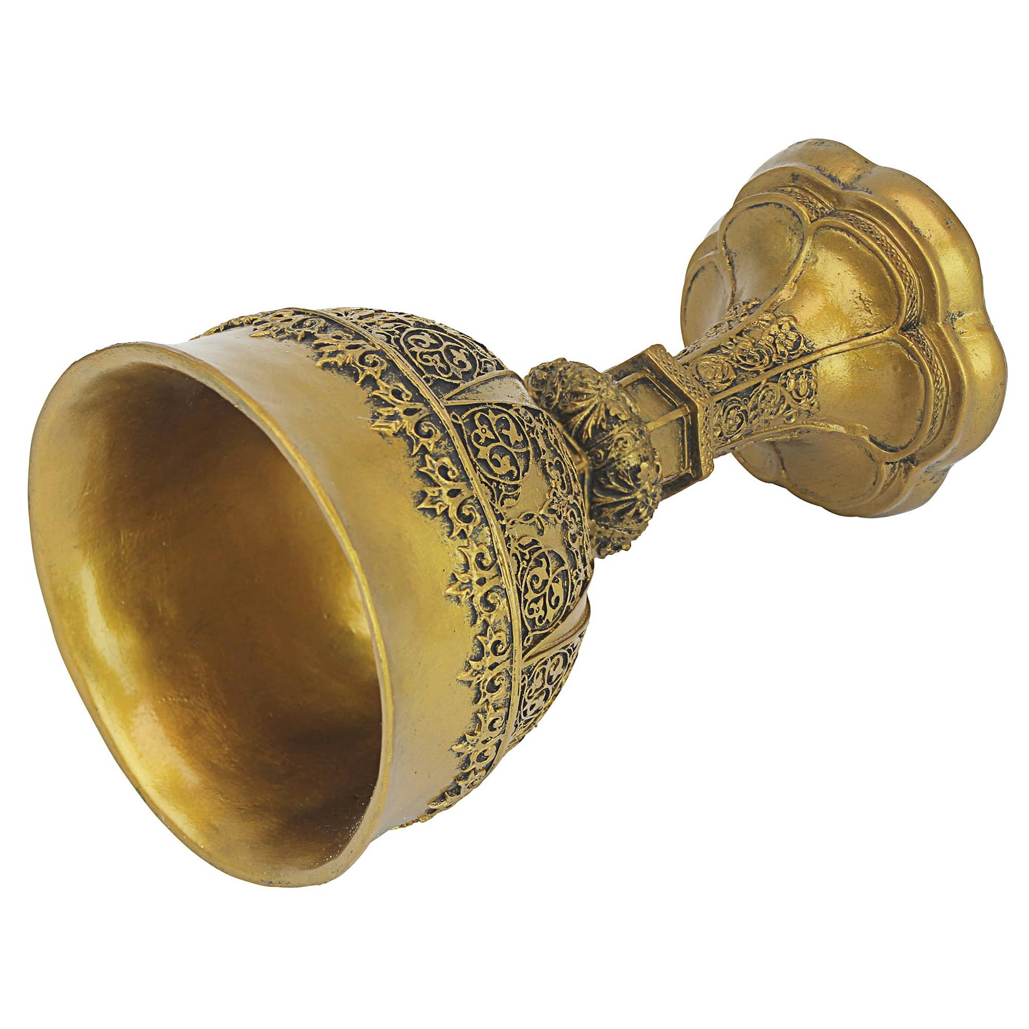 9&#x22; King Arthur&#x27;s Golden Chalice Gothic Sculpture