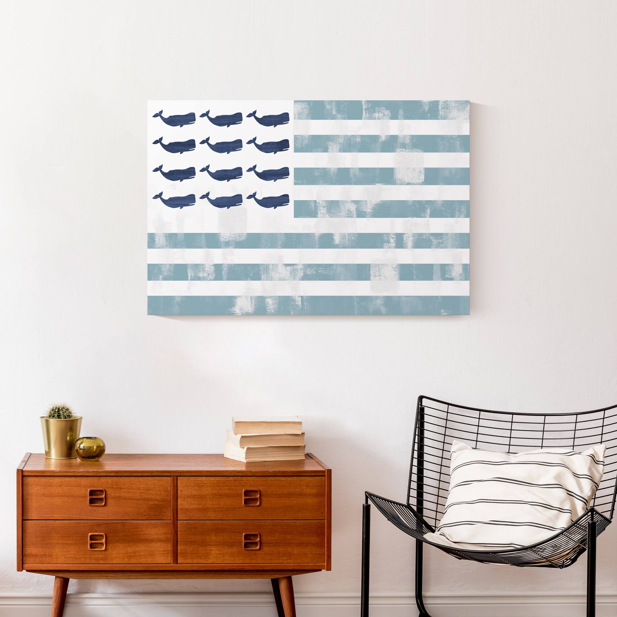 Whale Flag Canvas Wall Art