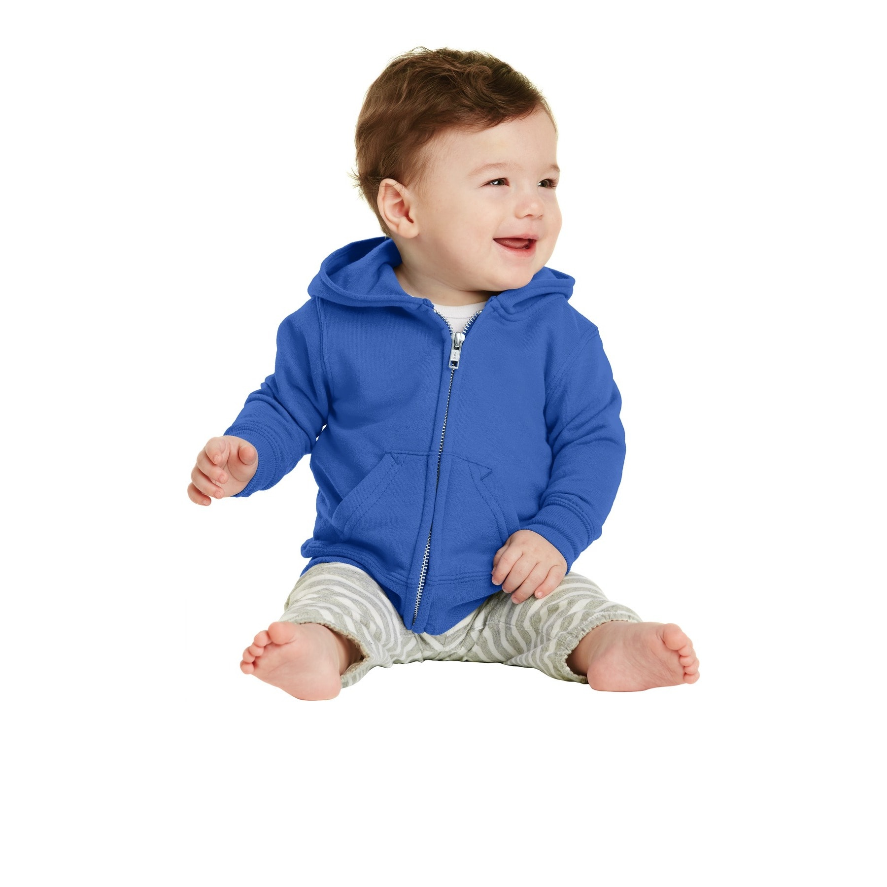 Port & Company® Core Fleece Full-Zip Hooded Infant Sweatshirt
